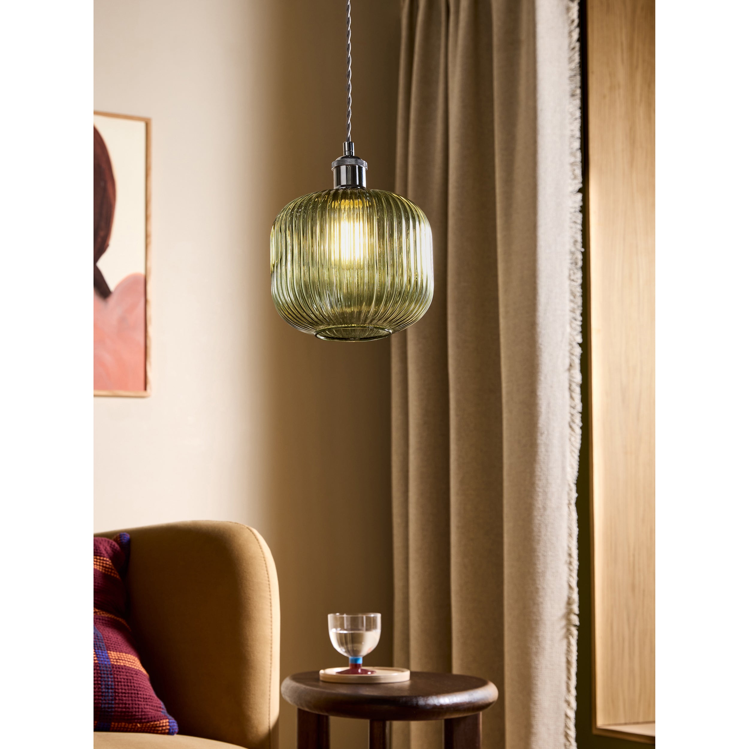 MADE.COM Briz Glass Easy Fit Shade - Green