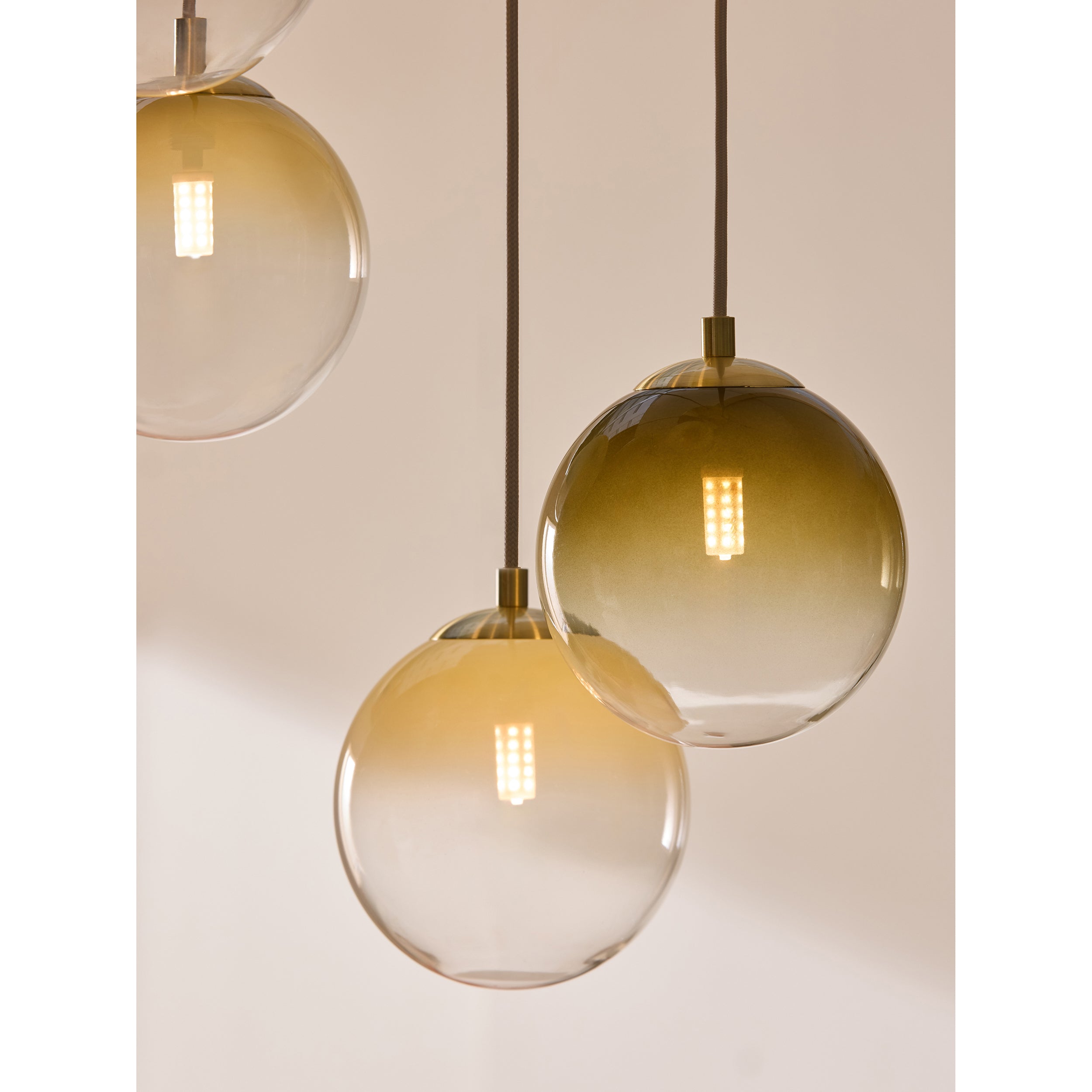 MADE.COM Globe 5 Light Ceiling Light - Brass & Green Ombre