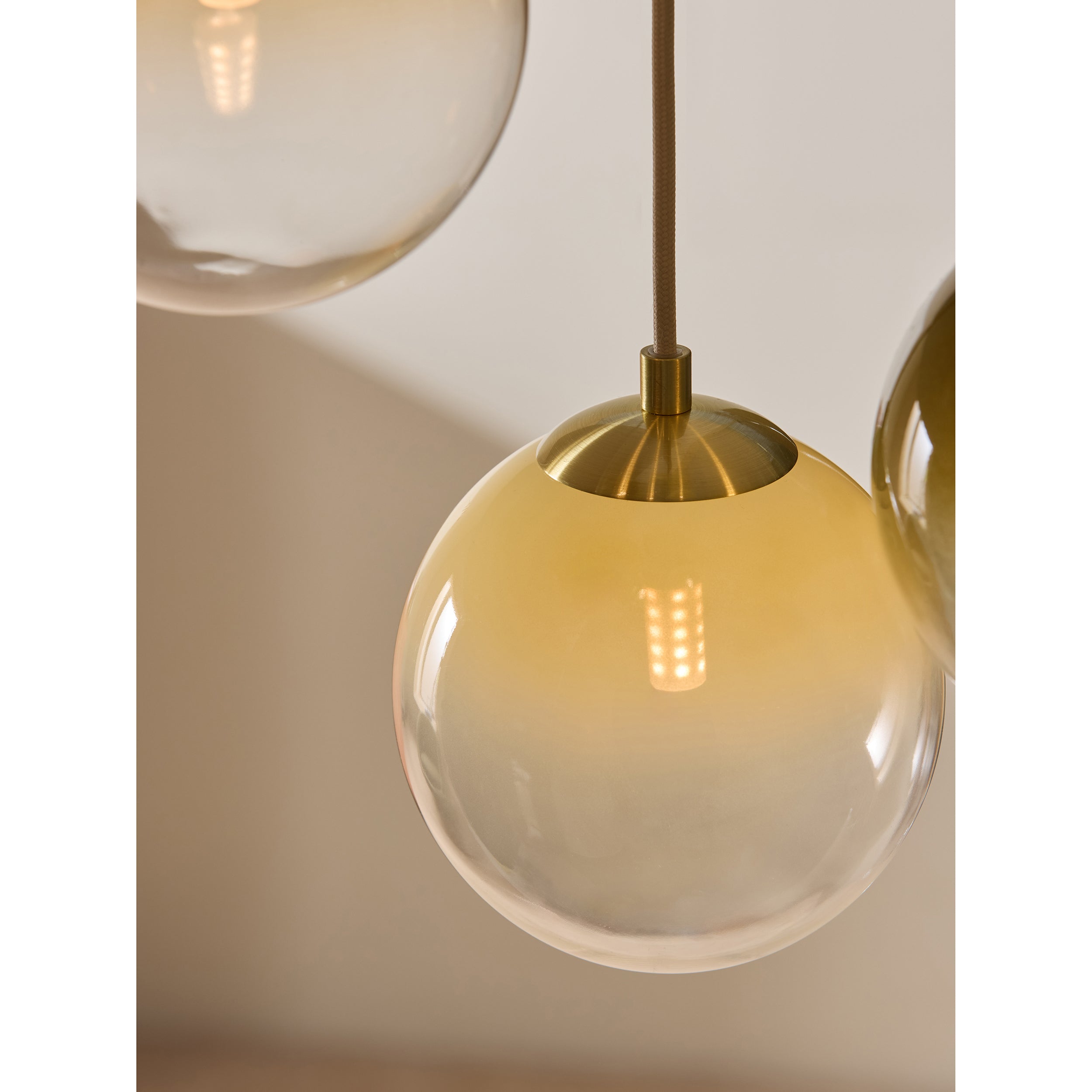MADE.COM Globe 5 Light Ceiling Light - Brass & Green Ombre