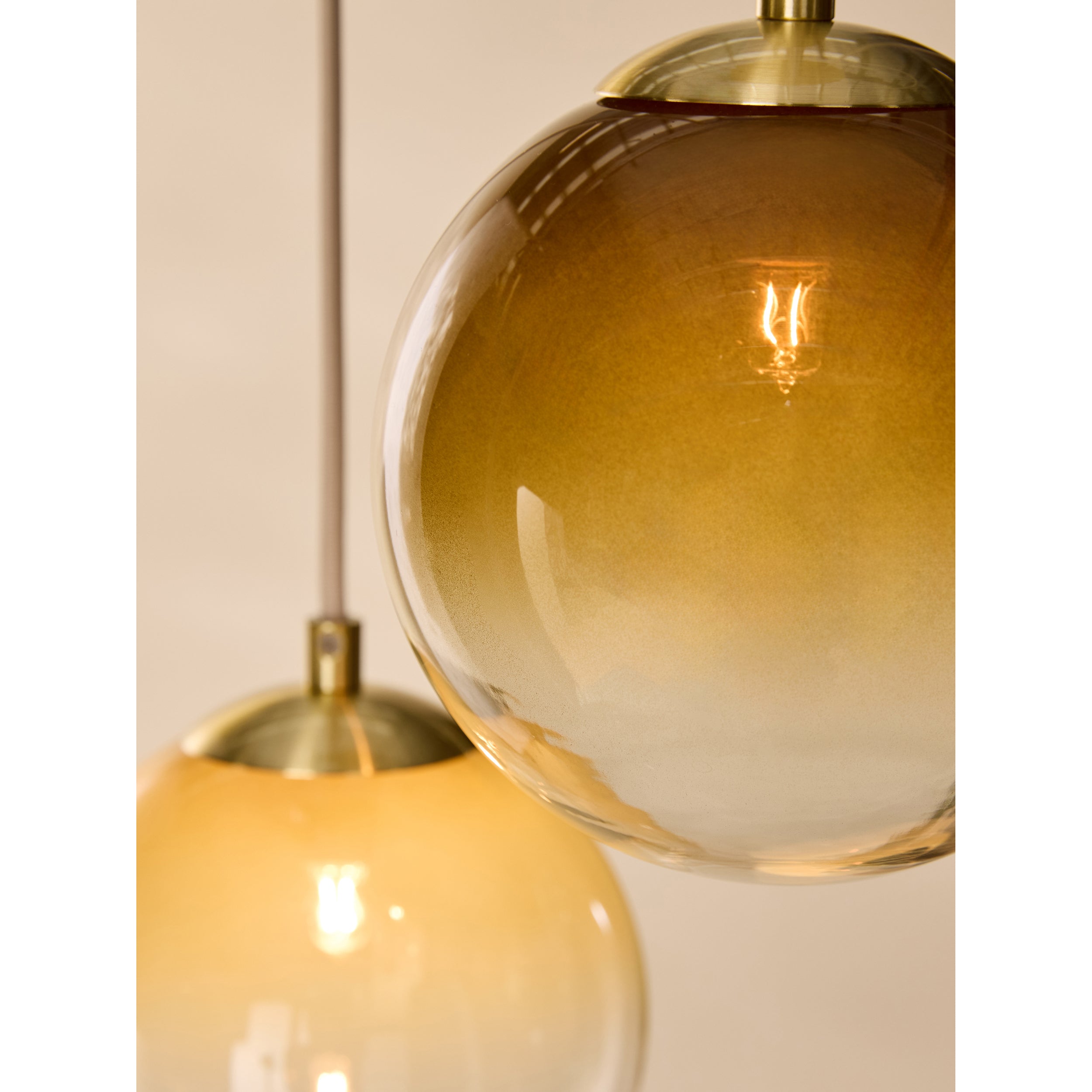 MADE.COM Globe 3 Light Ceiling Light - Brass & Green Ombre