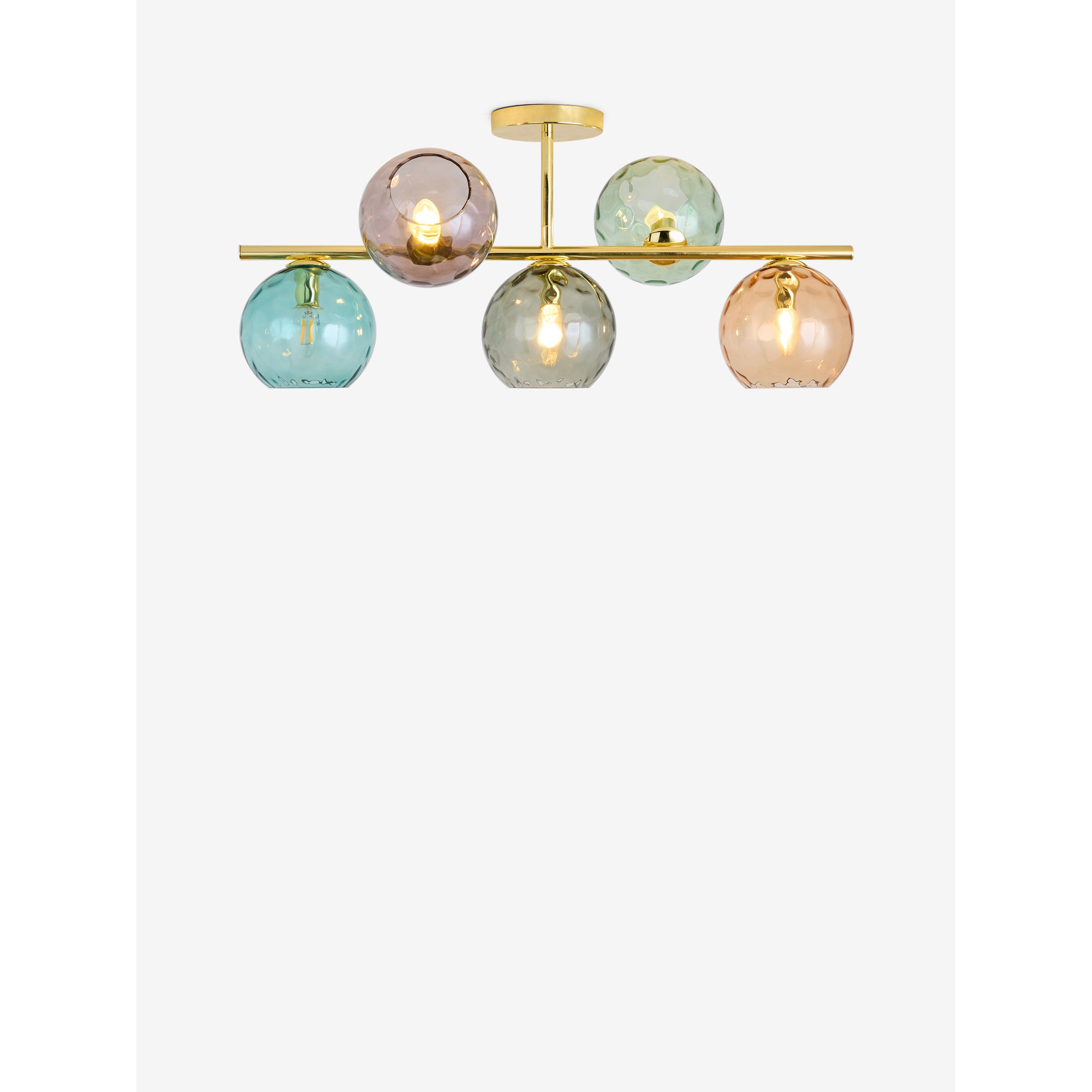 MADE.COM Ilaria 5 Light Flush Ceiling Light - Brass