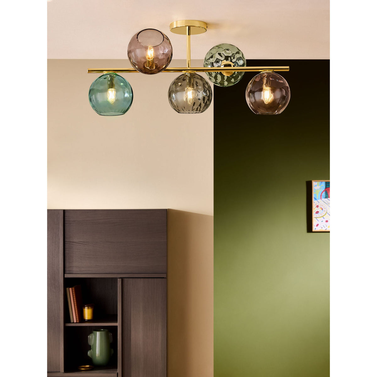 MADE.COM Ilaria 5 Light Flush Ceiling Light - Brass