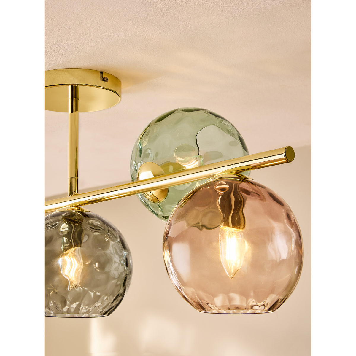 MADE.COM Ilaria 5 Light Flush Ceiling Light - Brass
