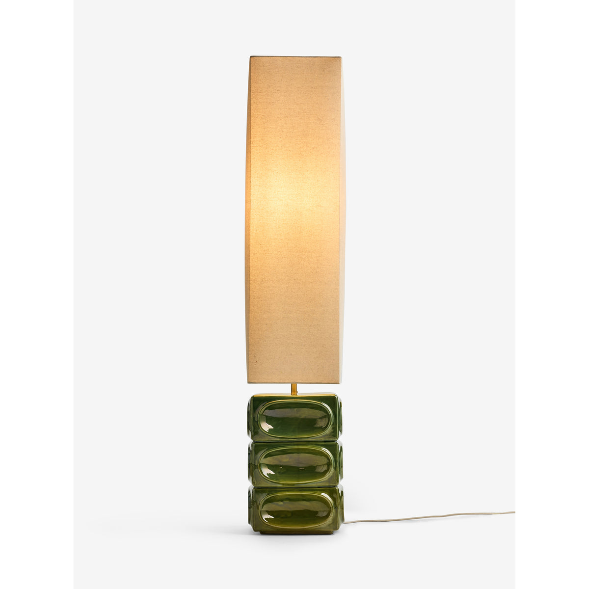 MADE.COM Nell Ceramic Floor Lamp - Green & Ecru