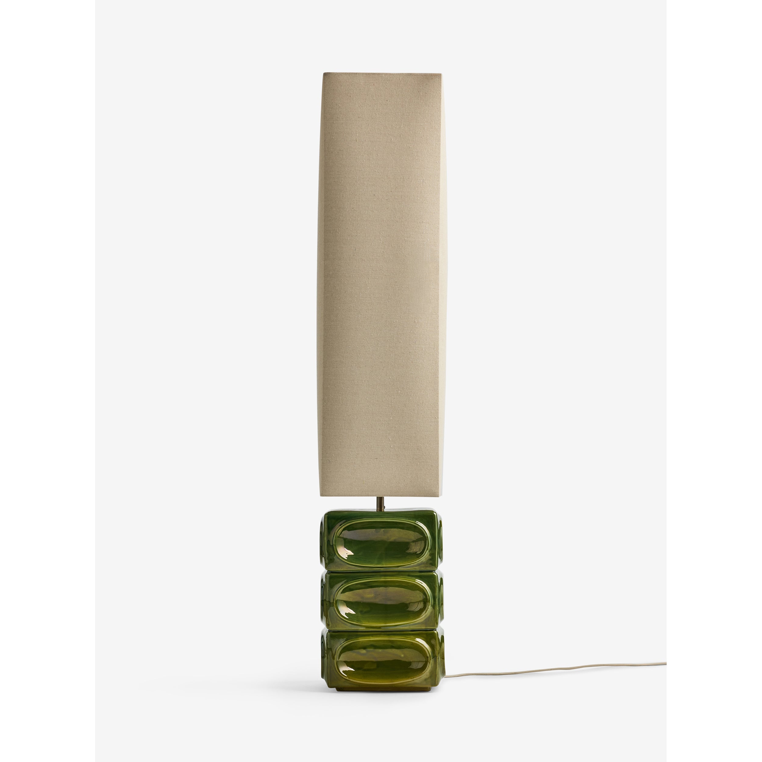 MADE.COM Nell Ceramic Floor Lamp - Green & Ecru