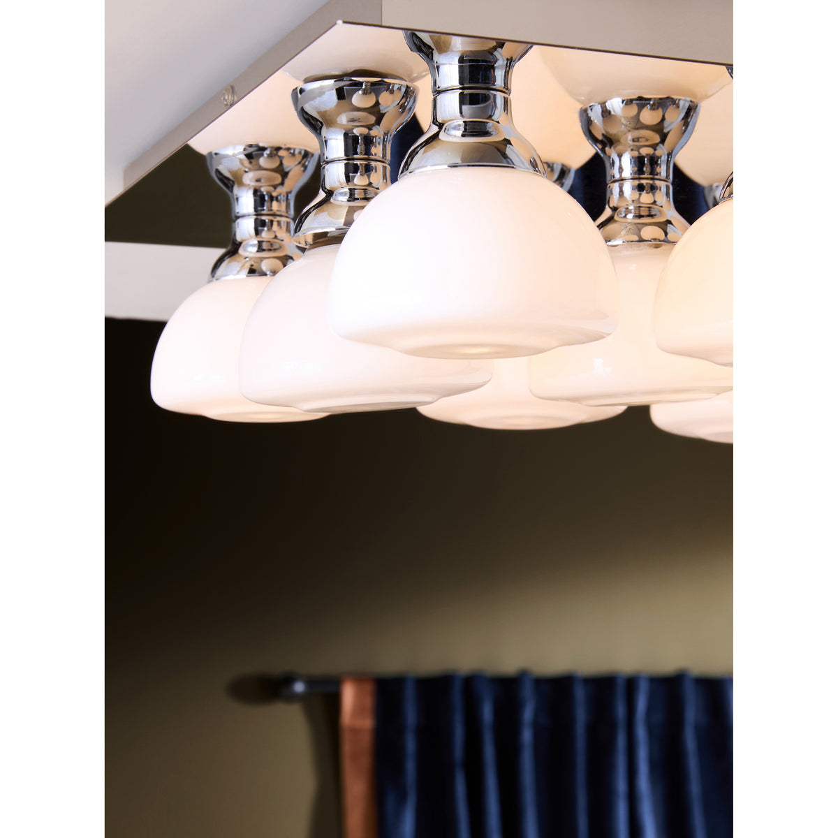 MADE.COM Monroe Flush Ceiling Light - Chrome