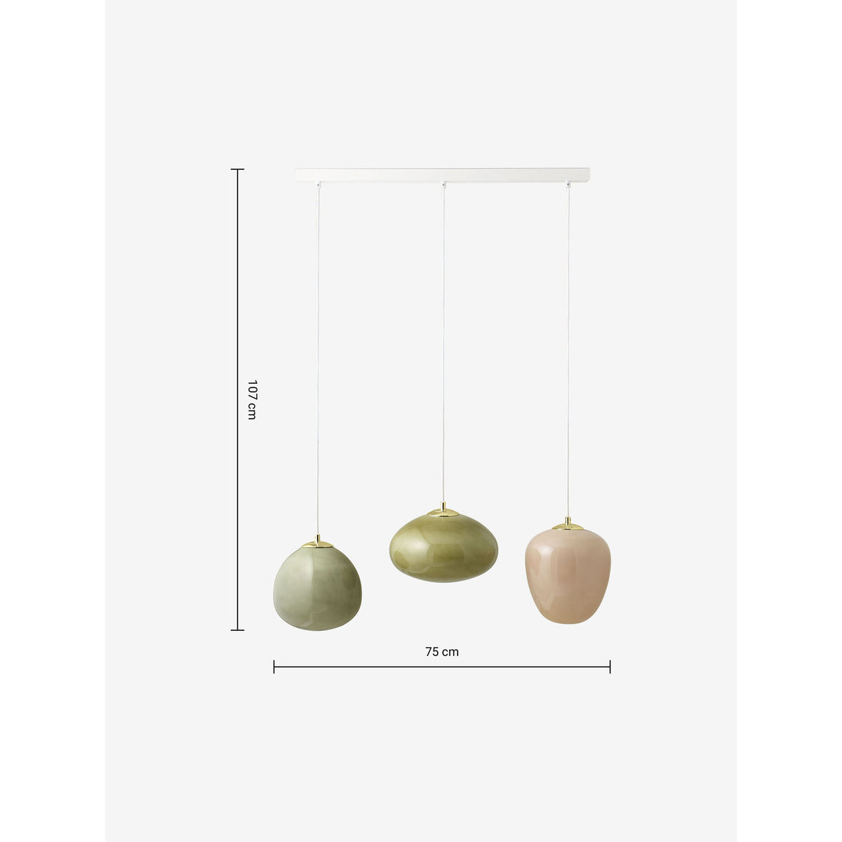 MADE.COM Adrianne Linear Pendant - Green