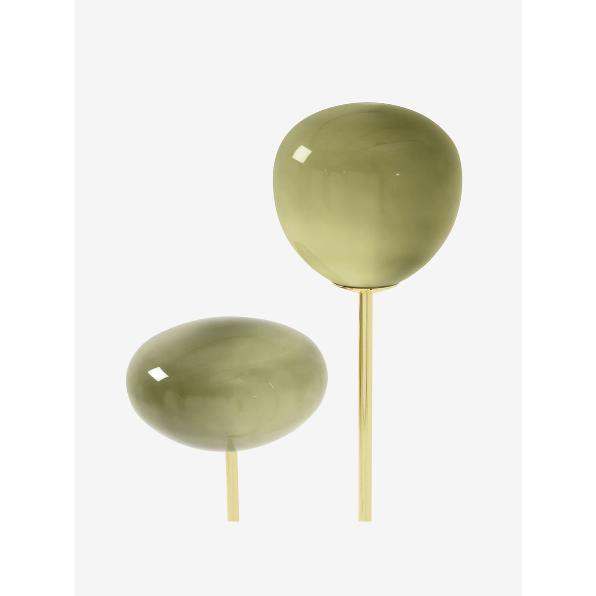 MADE.COM Adrianne Floor Lamp - Brass & Green