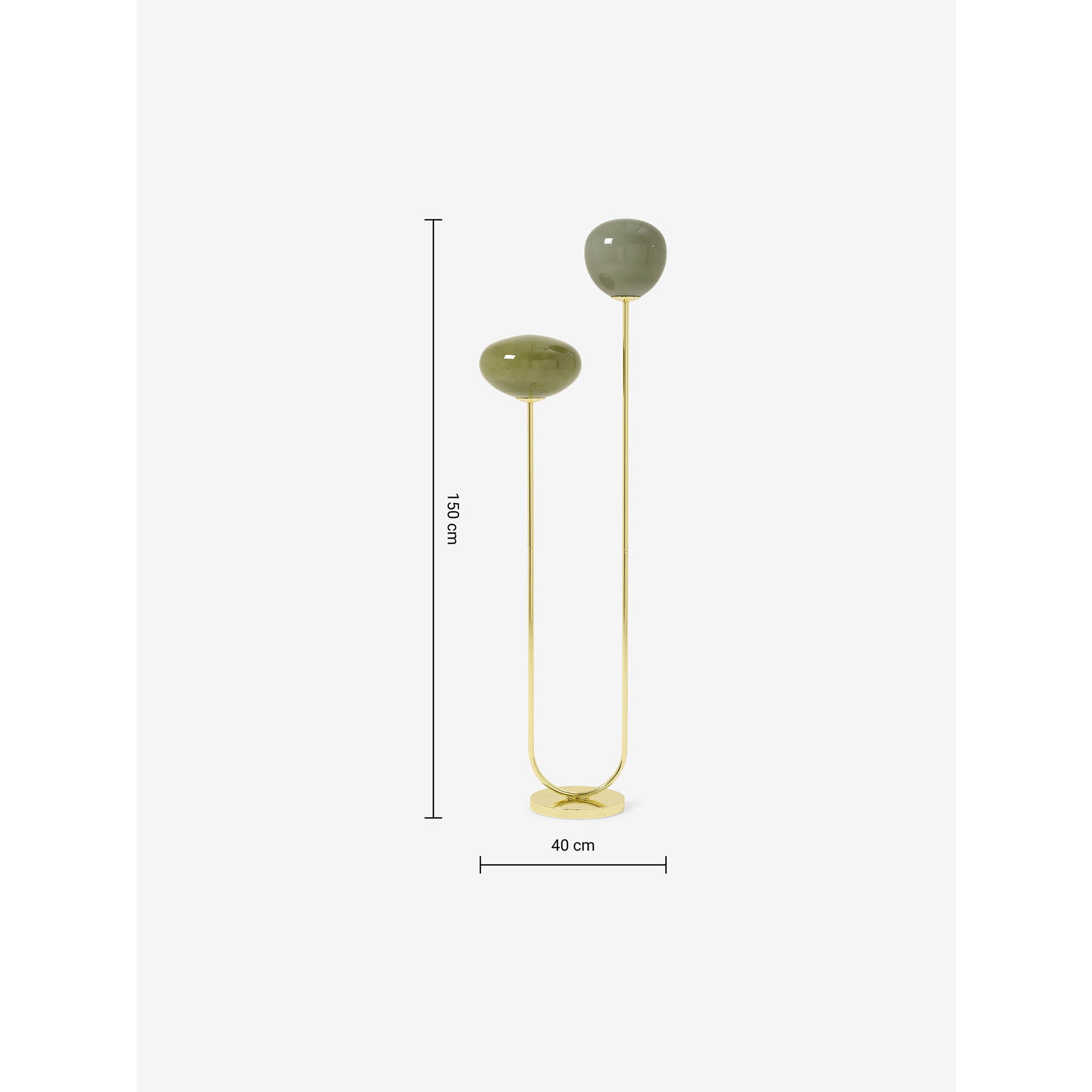 MADE.COM Adrianne Floor Lamp - Brass & Green