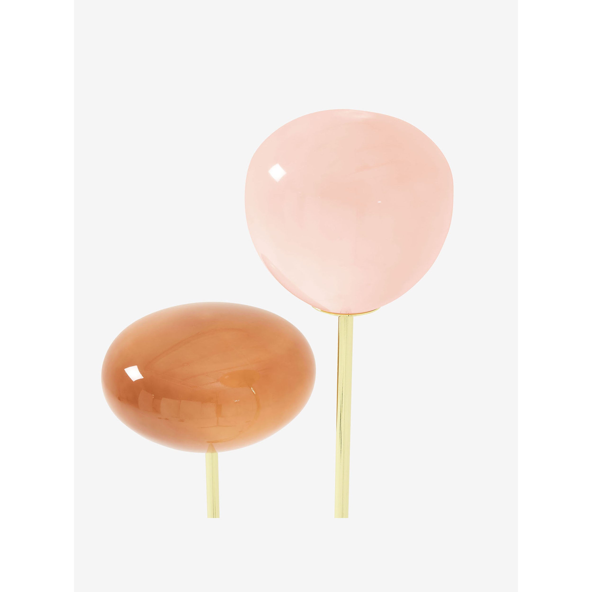 MADE.COM Adrianne Floor Lamp - Brass & Pink