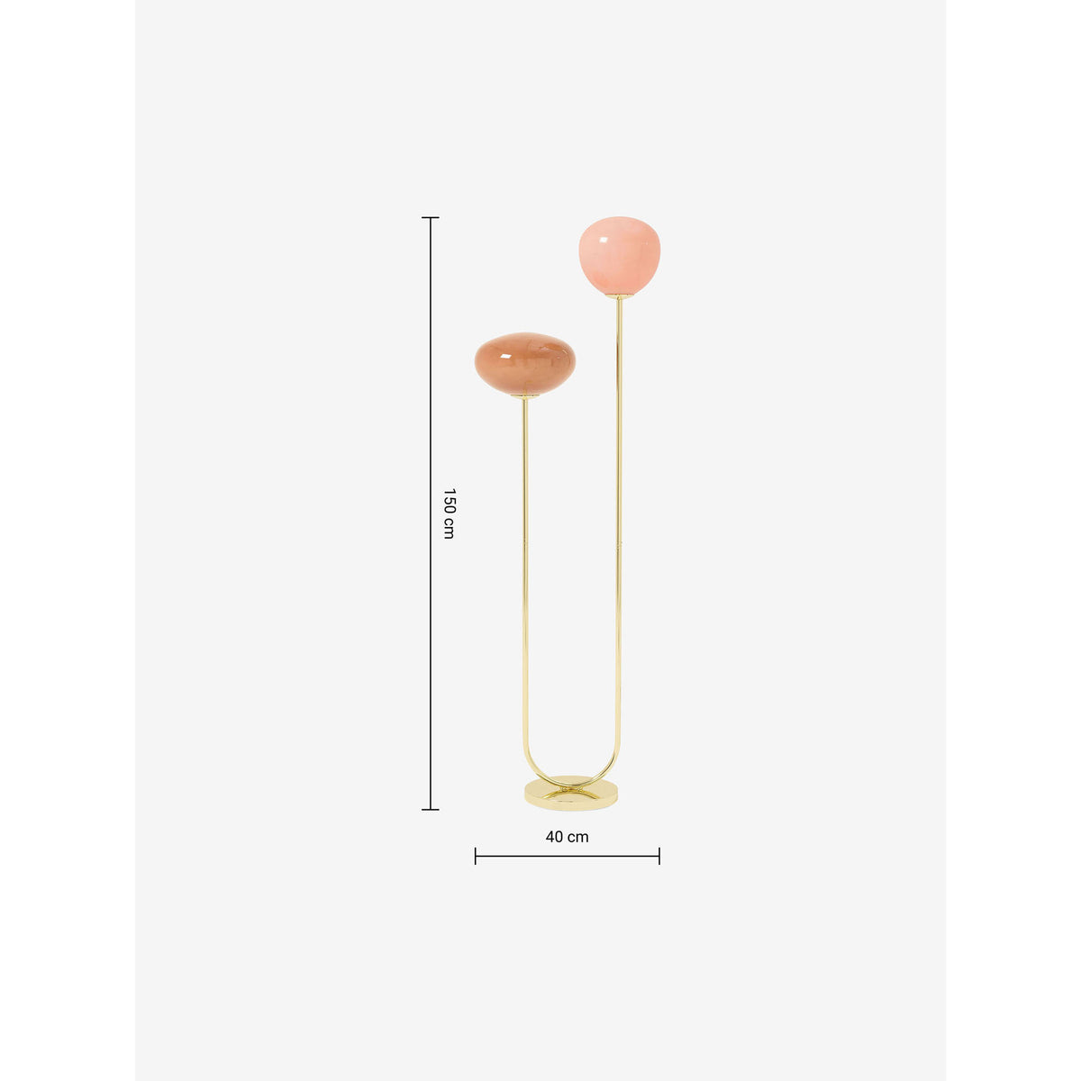 MADE.COM Adrianne Floor Lamp - Brass & Pink