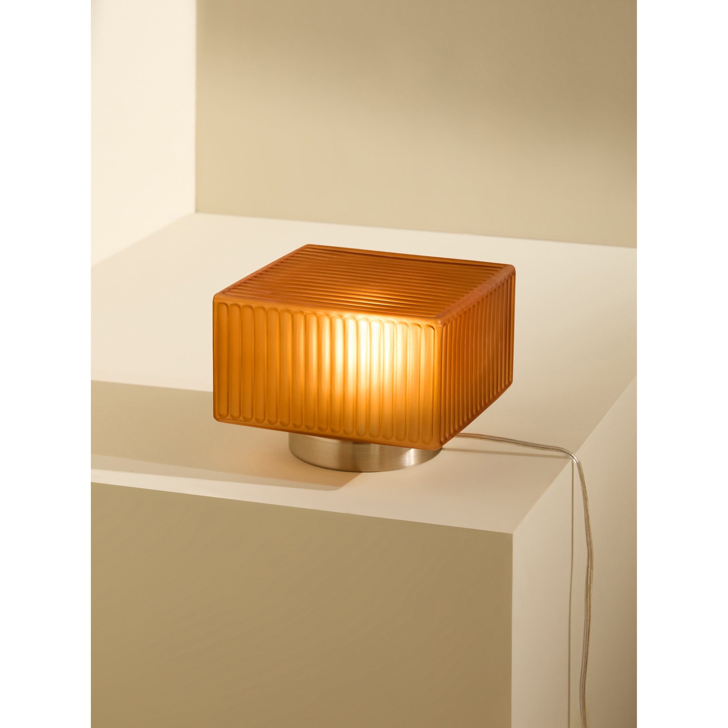 MADE.COM Alma Table Lamp - Amber Brown & Silver