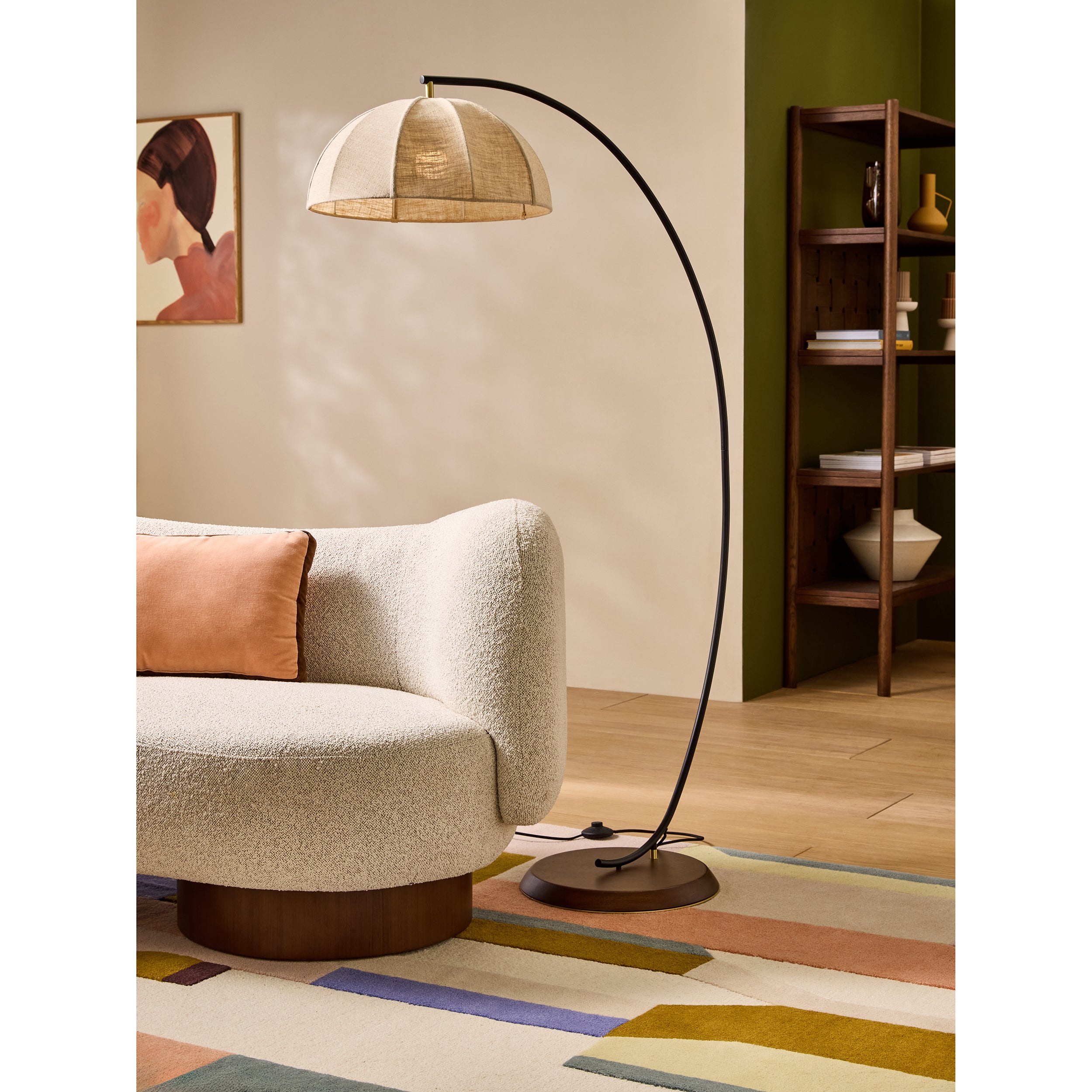 MADE.COM Benny Floor Lamp - Black & Cream