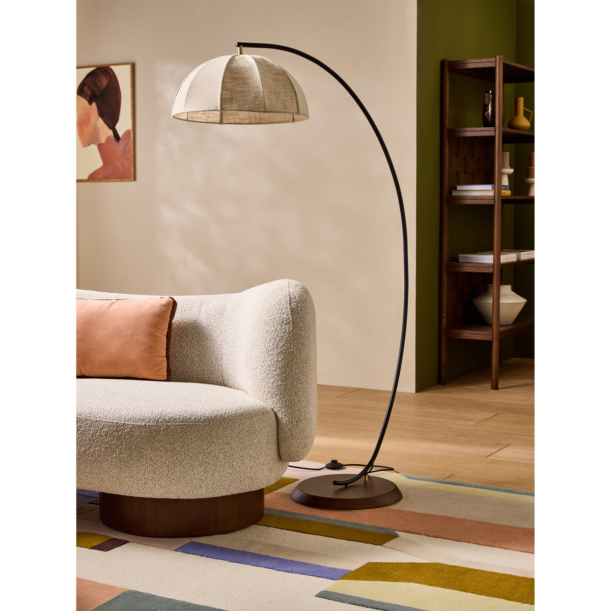 MADE.COM Benny Floor Lamp - Black & Cream