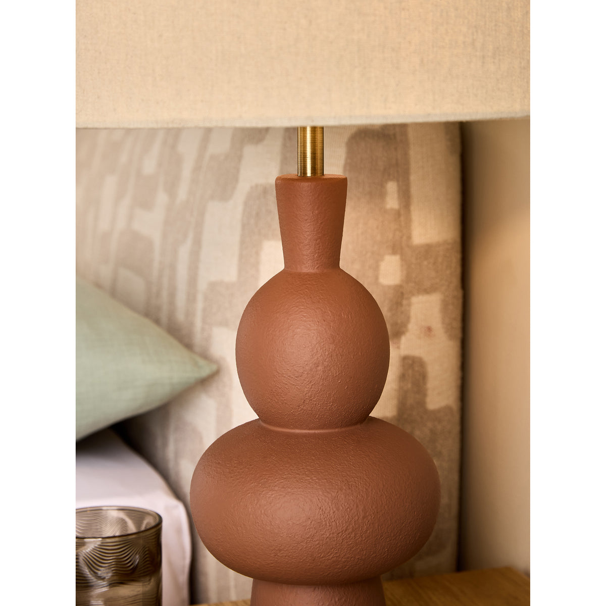 MADE.COM Freyja Ceramic Table Lamp - Brown