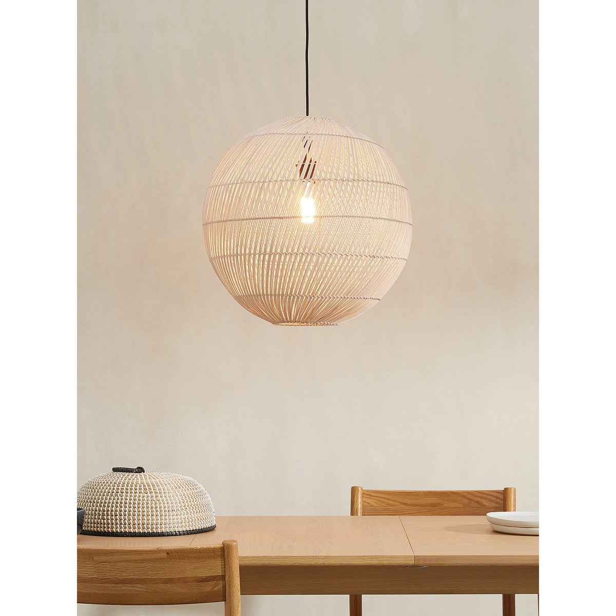 MADE.COM Java Round Lamp Shade - Natural Rattan