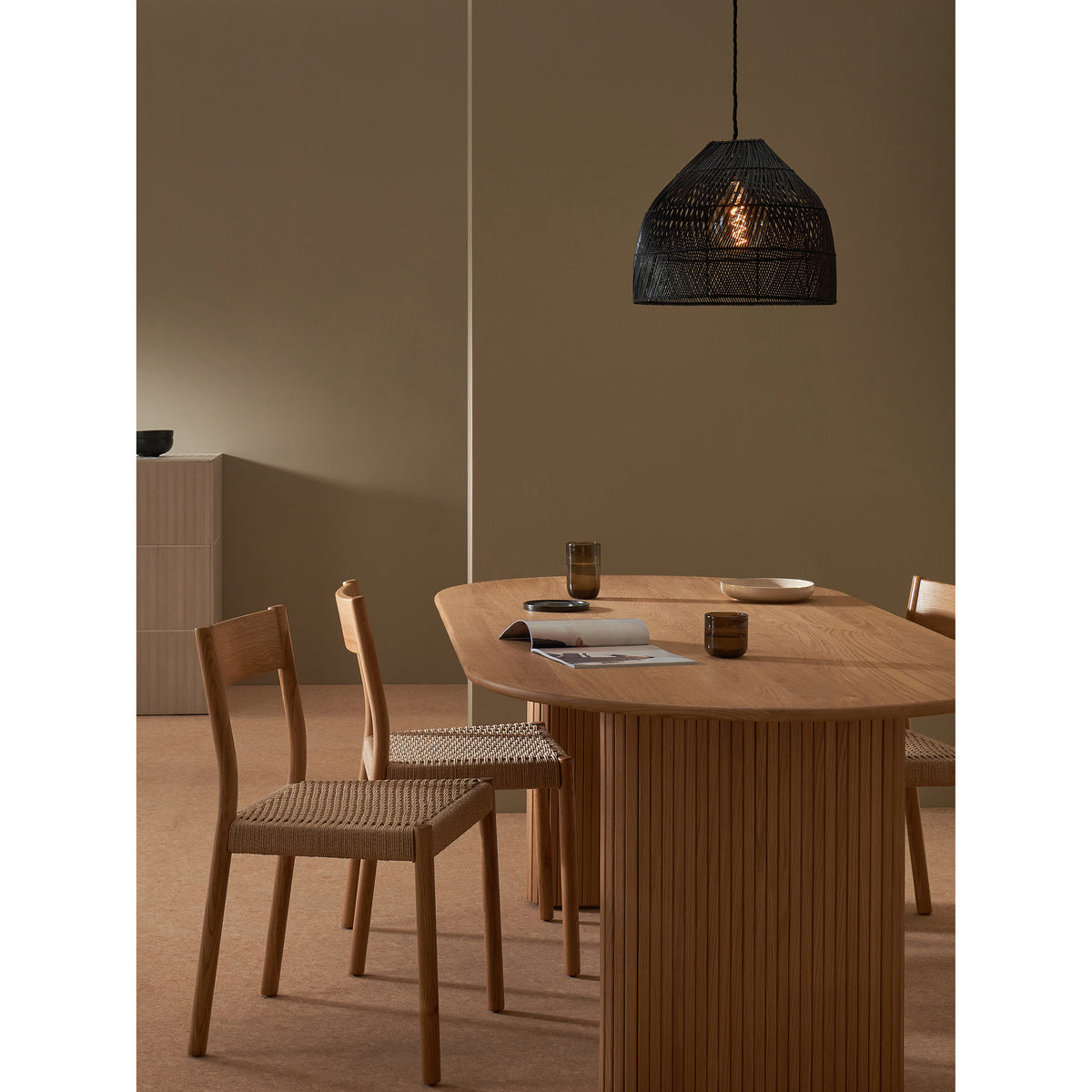 MADE.COM Java Small Lamp Shade - Black Rattan