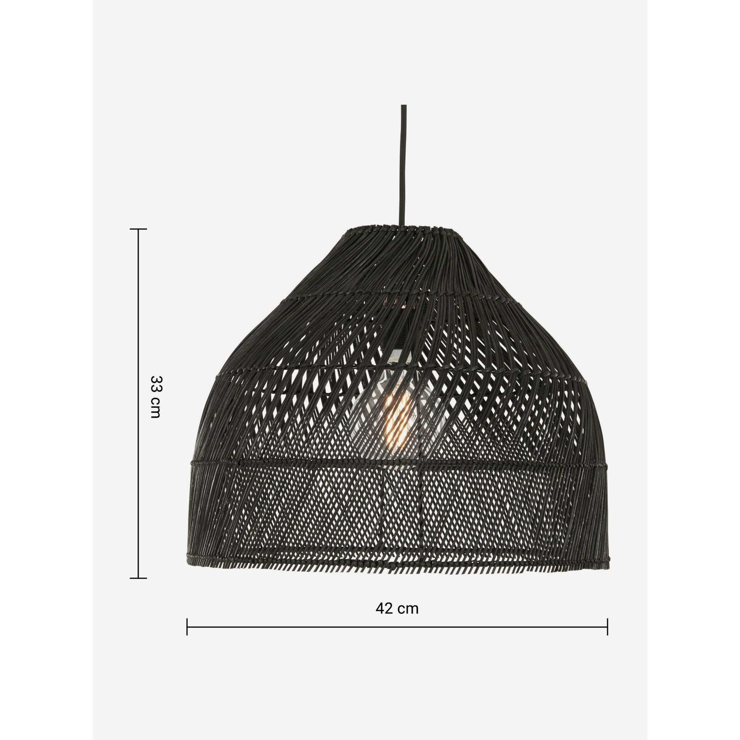 MADE.COM Java Small Lamp Shade - Black Rattan