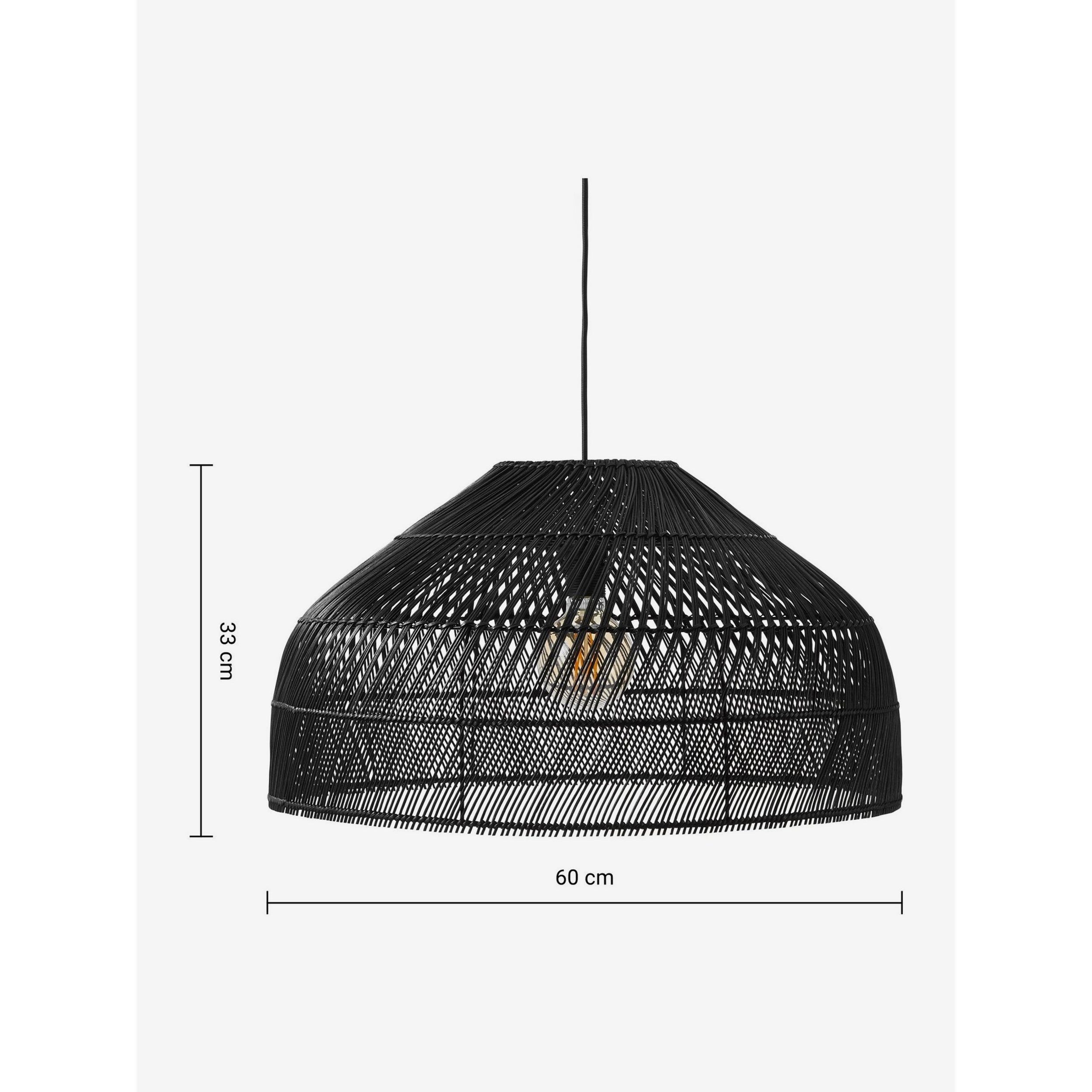 MADE.COM Java Large Lamp Shade - Black Rattan