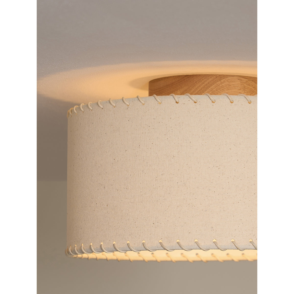 MADE.COM Neutra Flush Ceiling Light - Natural & Wood