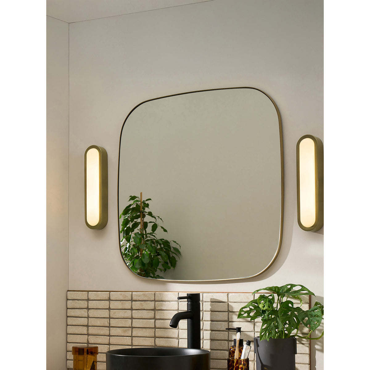 MADE.COM Nura Flush IP44 Bathroom Wall Light - Brass