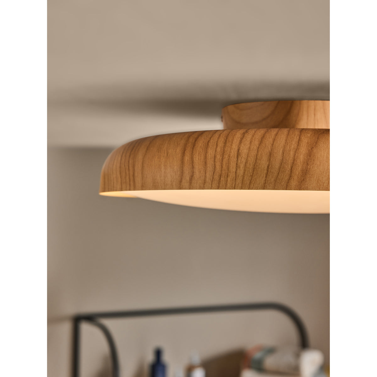 MADE.COM Nura Flush IP44 Bathroom Ceiling Light - Wood Effect
