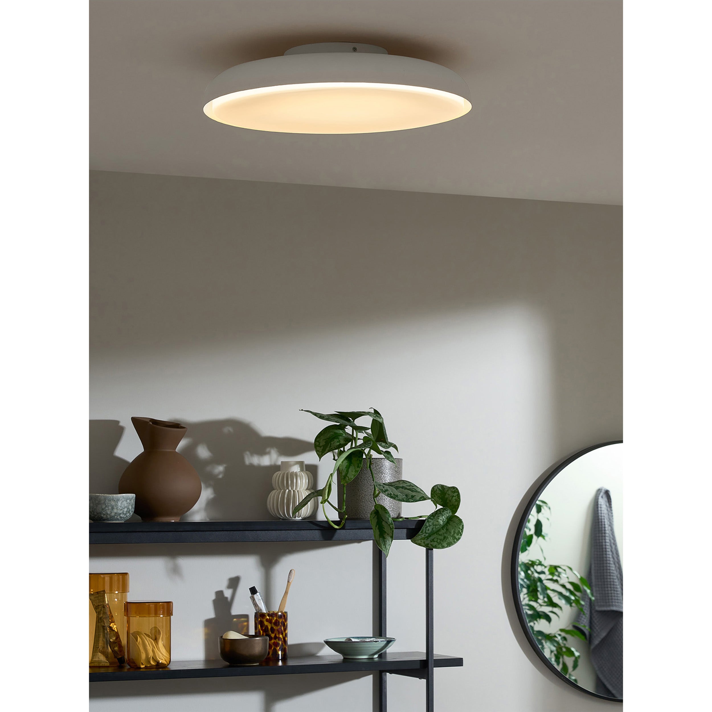 MADE.COM Nura Flush IP44 Bathroom Ceiling Light - Ivory