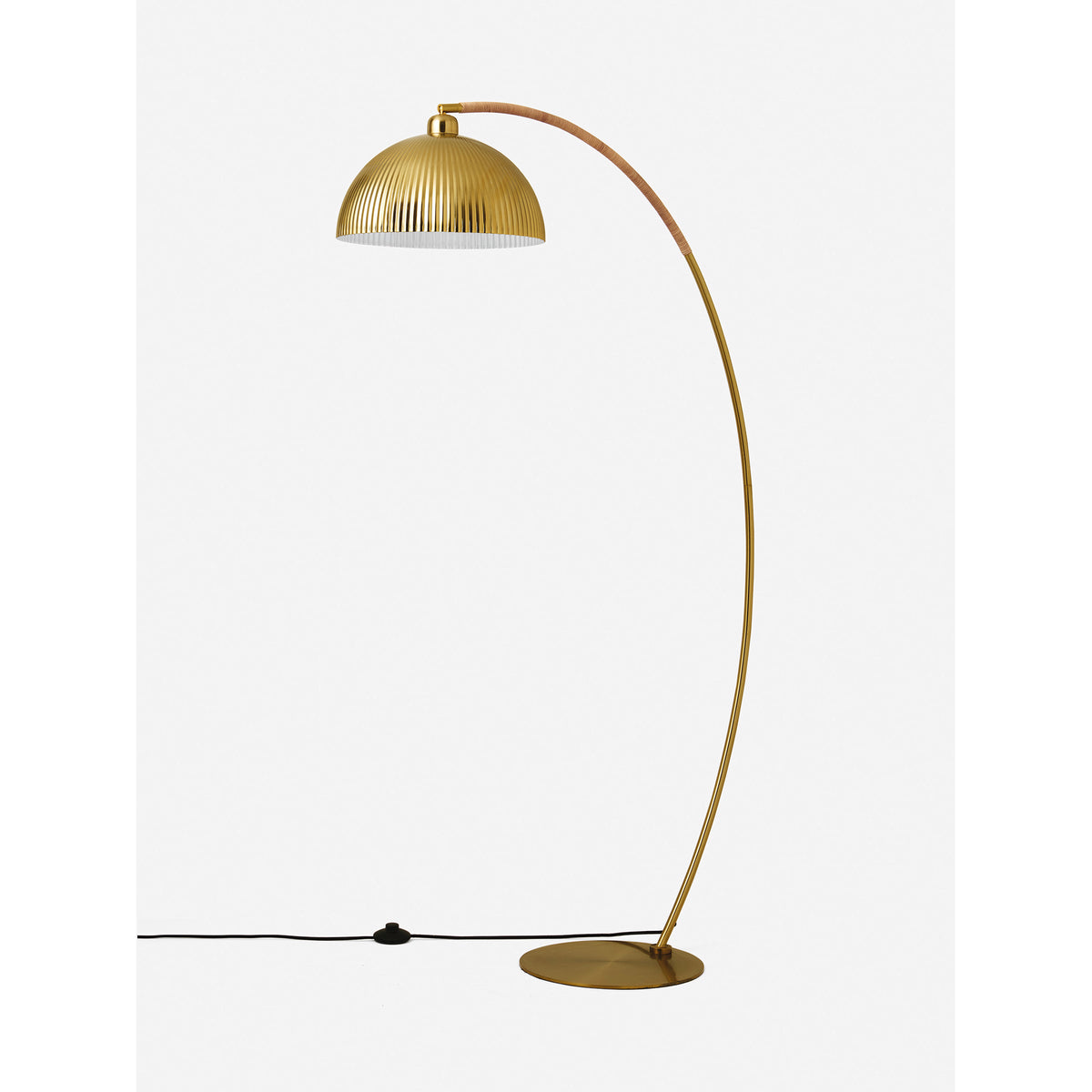 MADE.COM Shell Floor Lamp - Gold & Bamboo