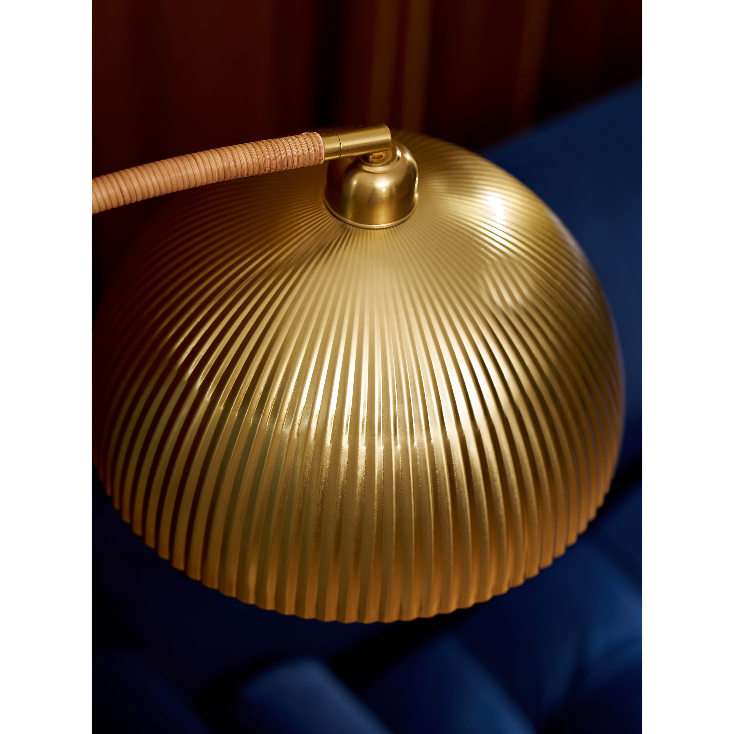 MADE.COM Shell Floor Lamp - Gold & Bamboo
