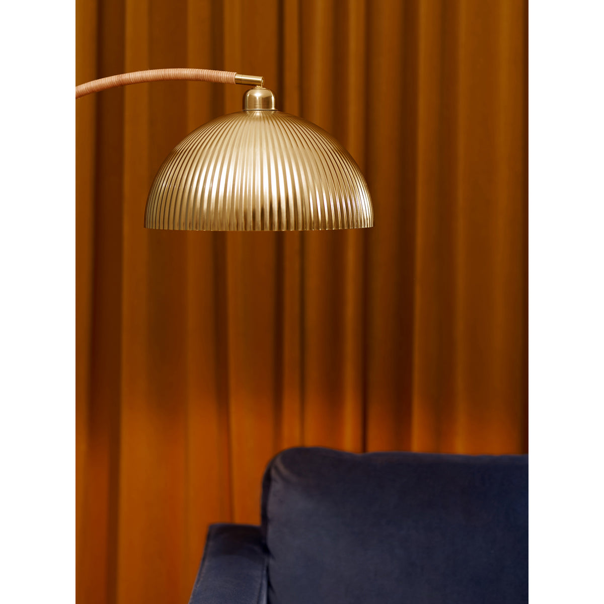 MADE.COM Shell Floor Lamp - Gold & Bamboo