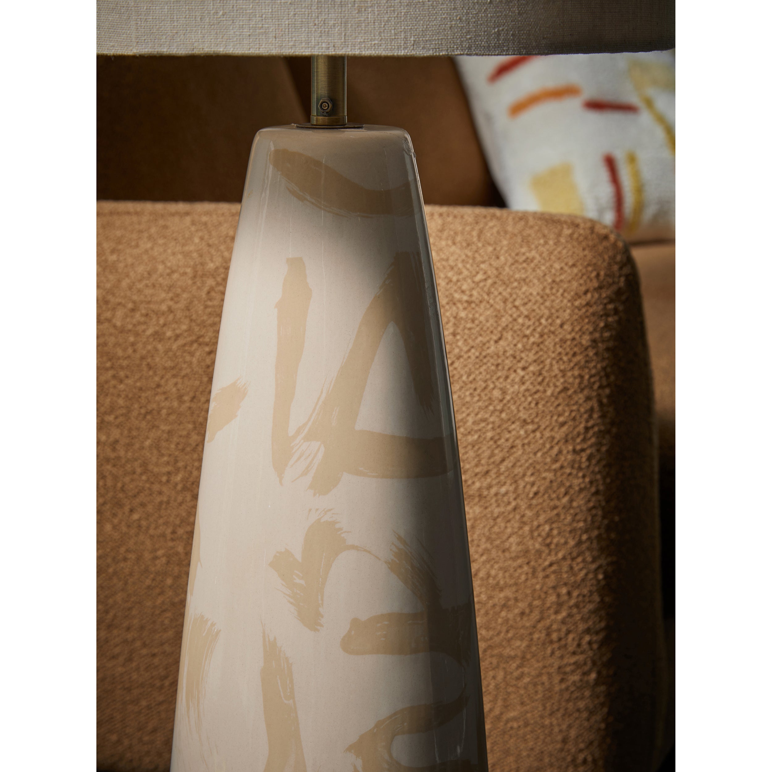 MADE.COM Vince Ceramic Floor Lamp - Cream