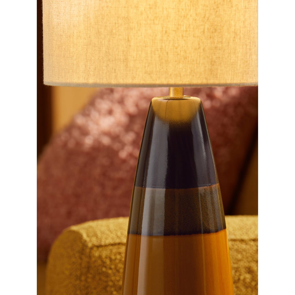 MADE.COM Vince Ceramic Table Lamp - Brown Glaze
