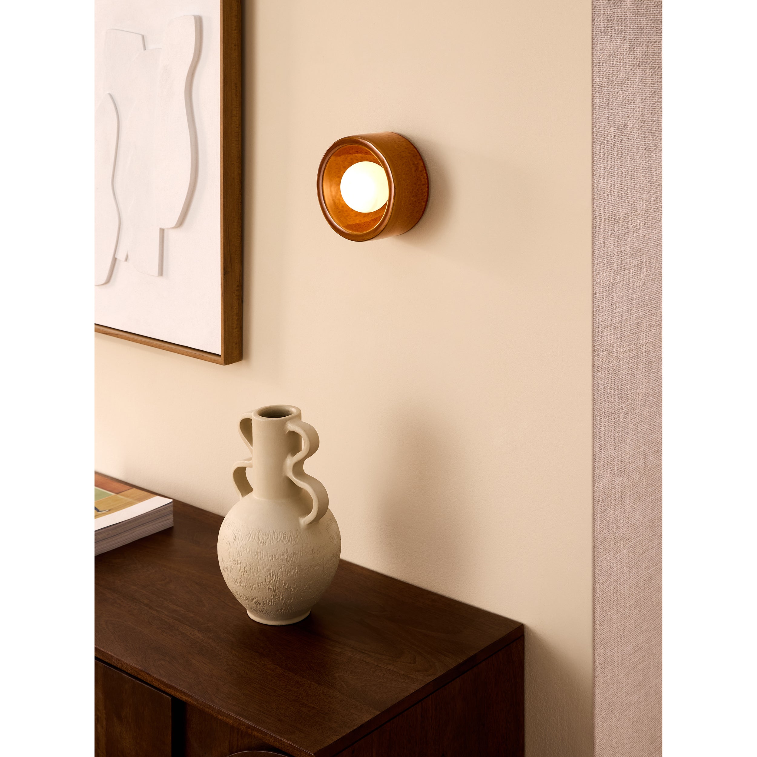 MADE.COM Mavi Ceramic Wall Light - Brown
