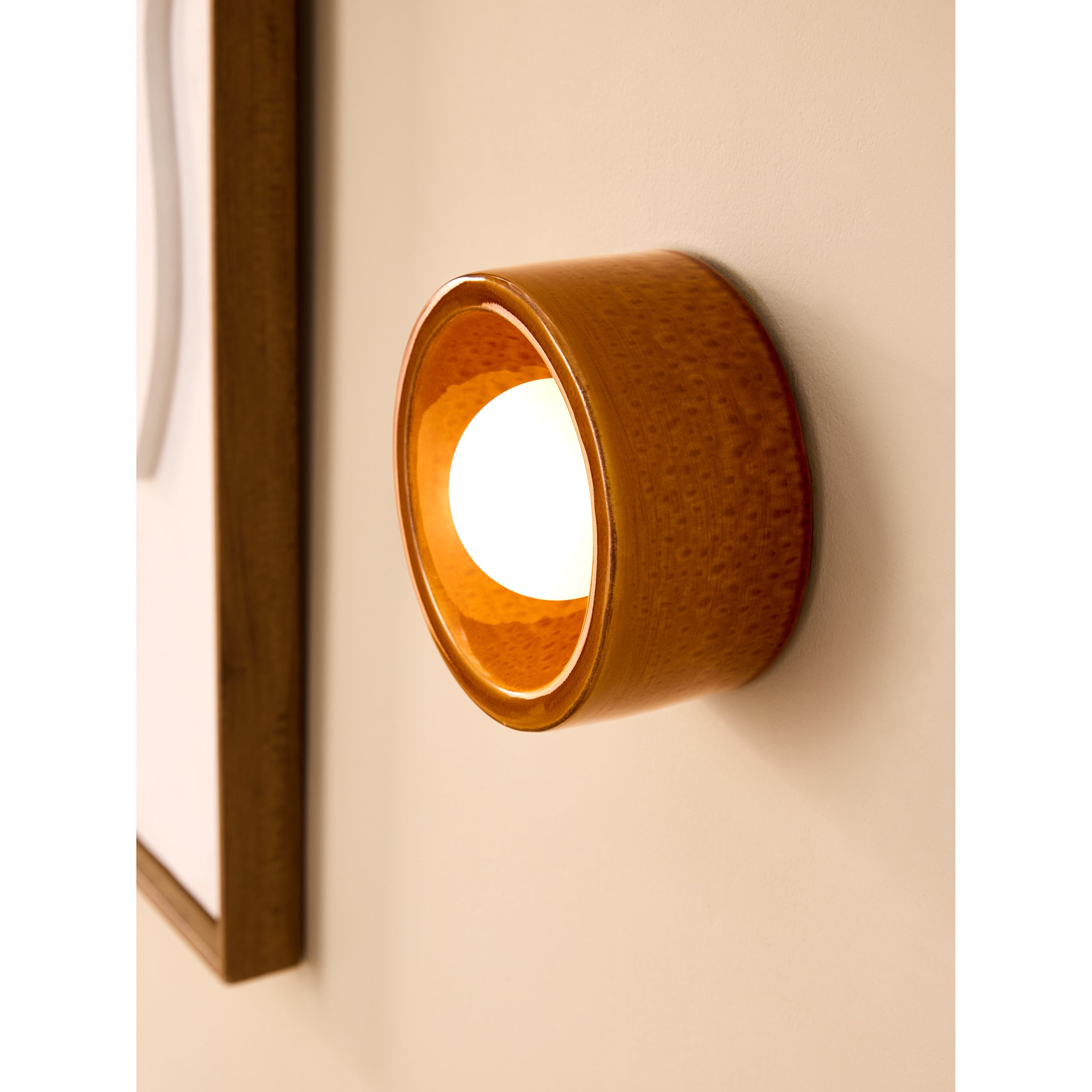 MADE.COM Mavi Ceramic Wall Light - Brown
