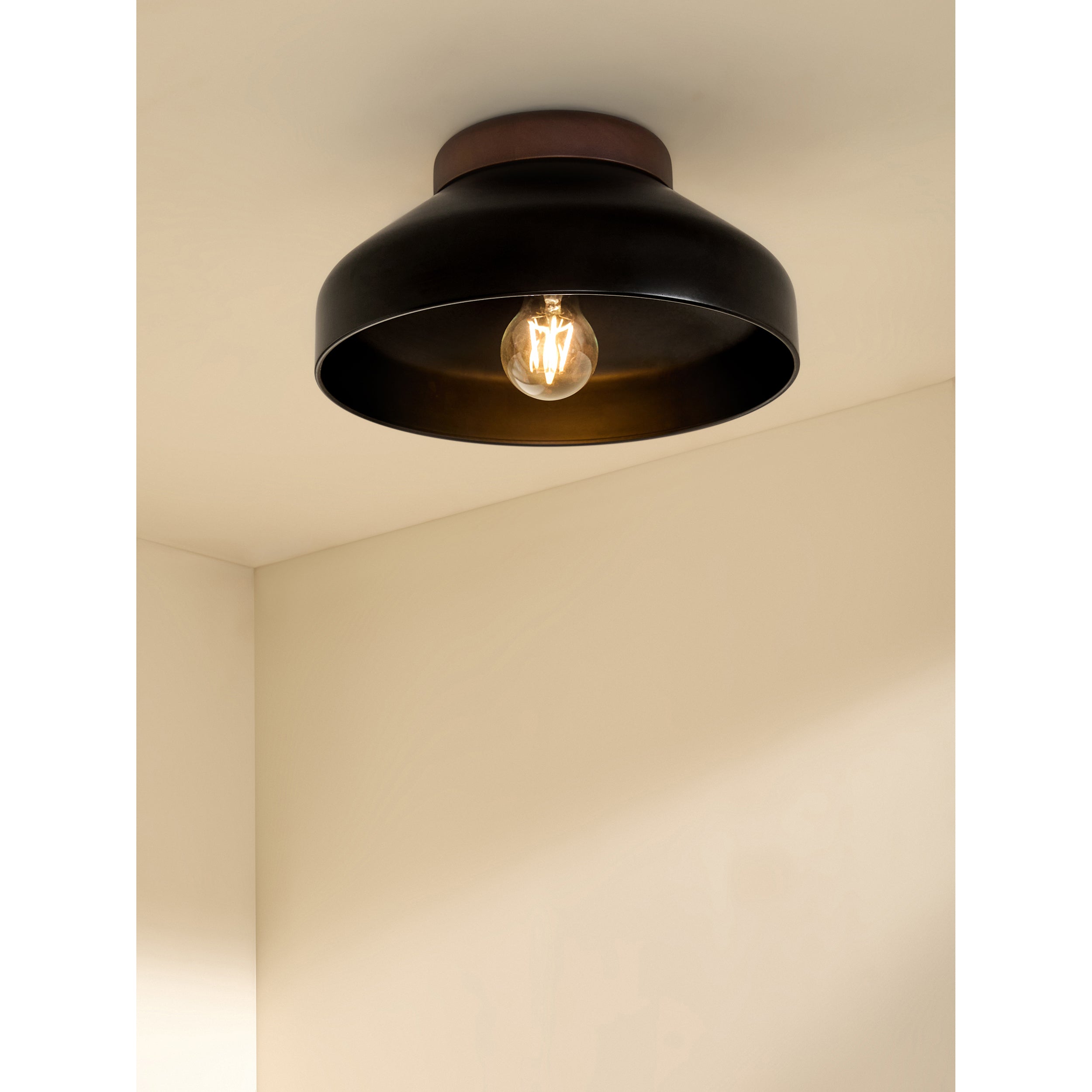 MADE.COM Albert Flush Ceiling Light - Black