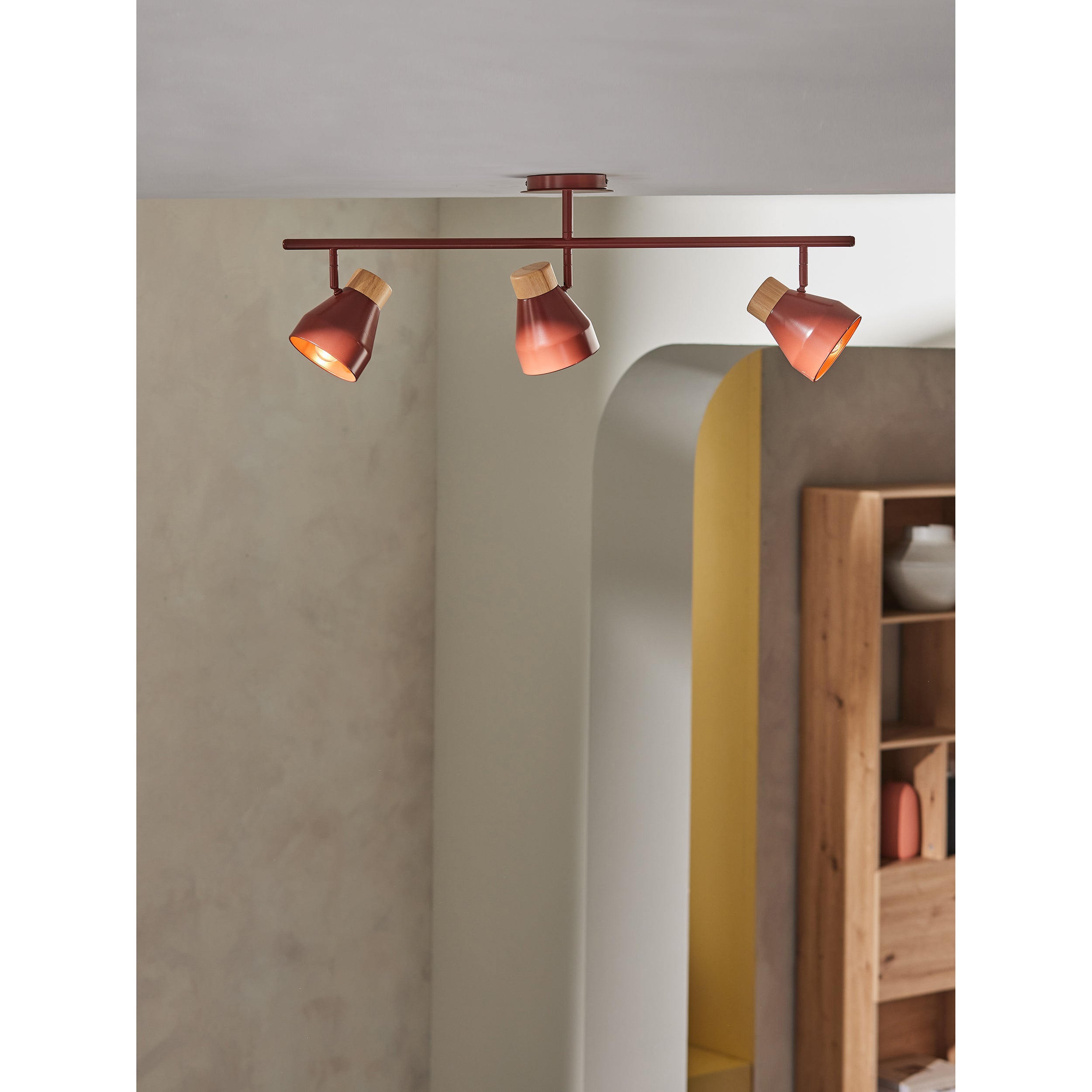 MADE.COM Albert 3 Light Linear Pendant - Terracotta
