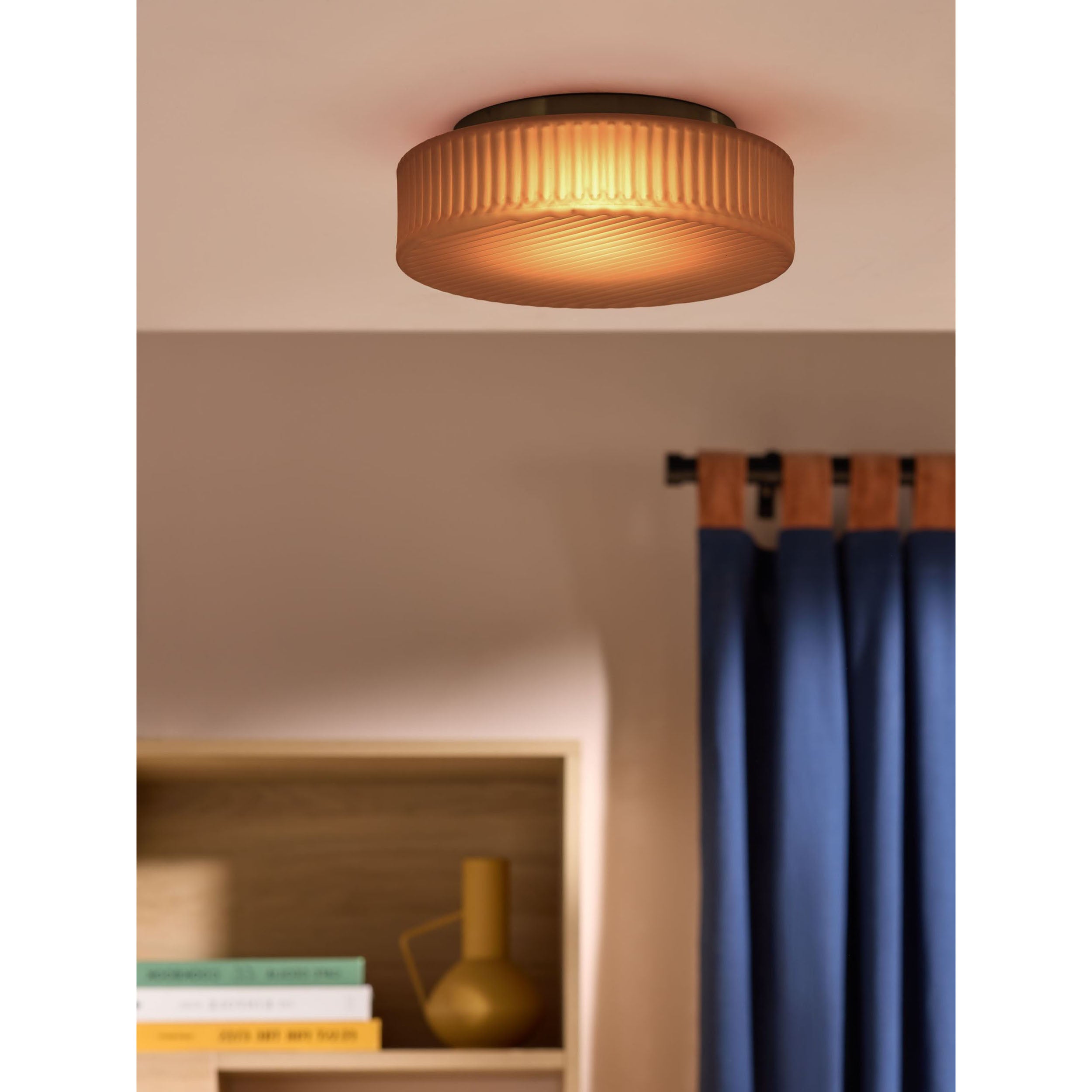 MADE.COM Alma Flush Ceiling Light - Amber Brown