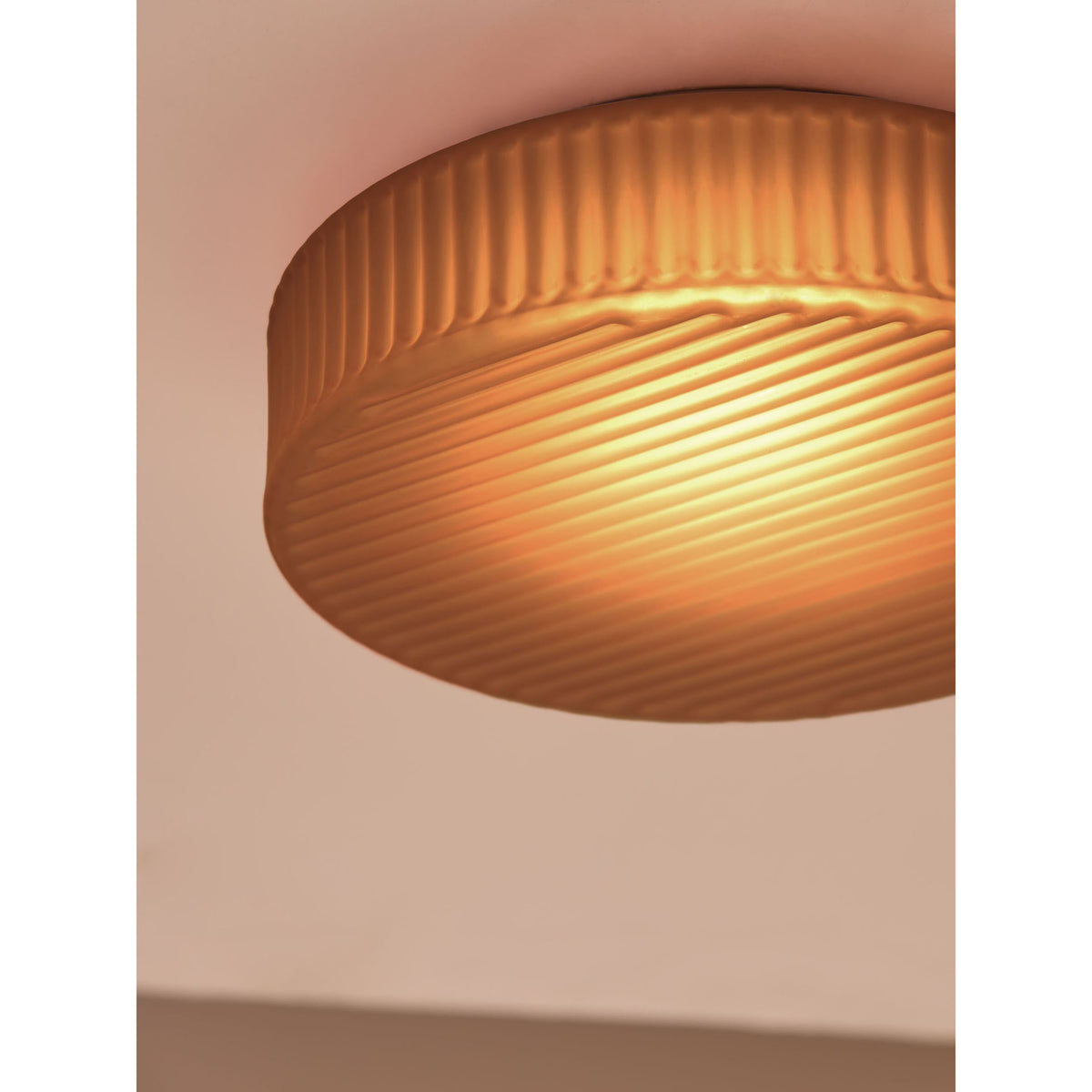 MADE.COM Alma Flush Ceiling Light - Amber Brown