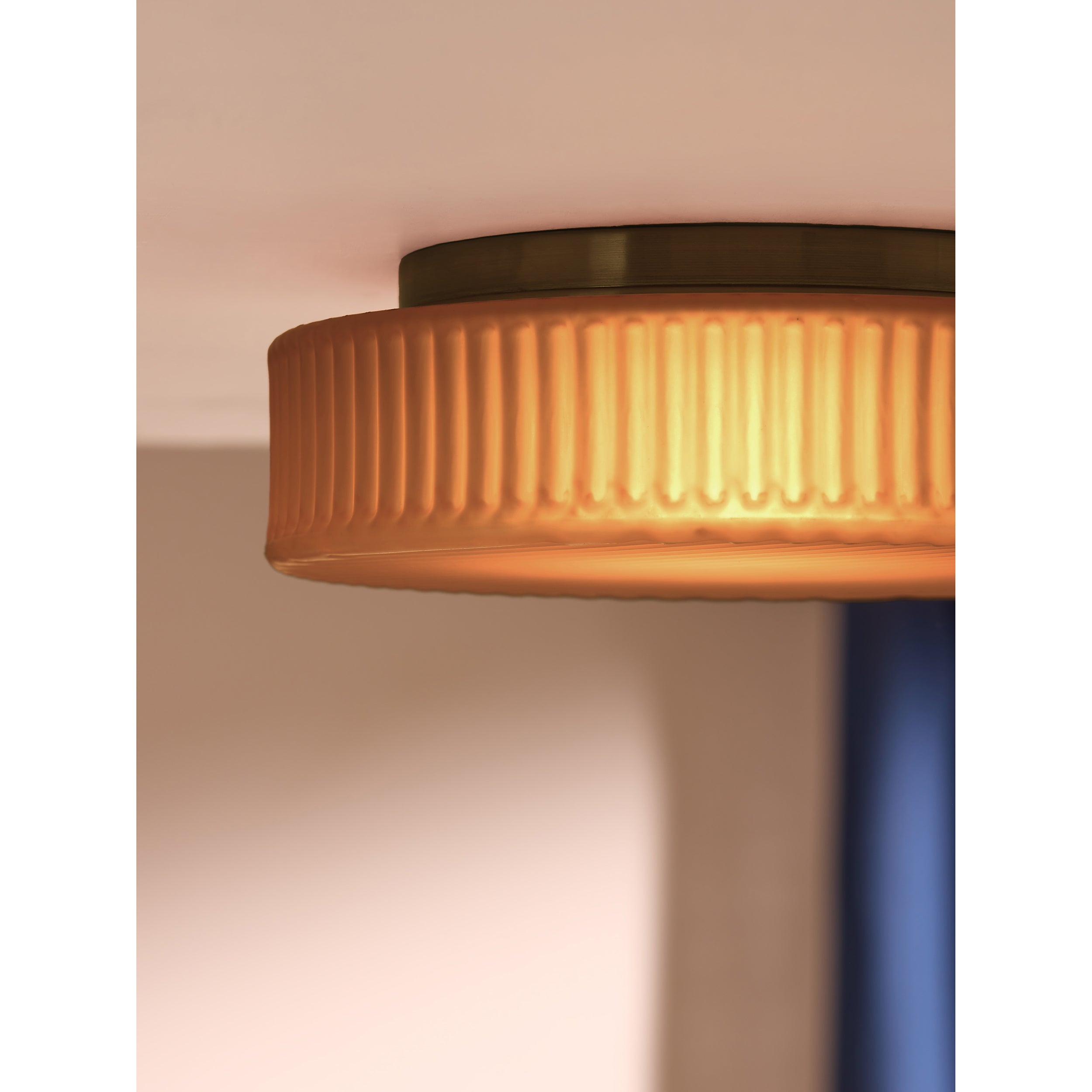 MADE.COM Alma Flush Ceiling Light - Amber Brown