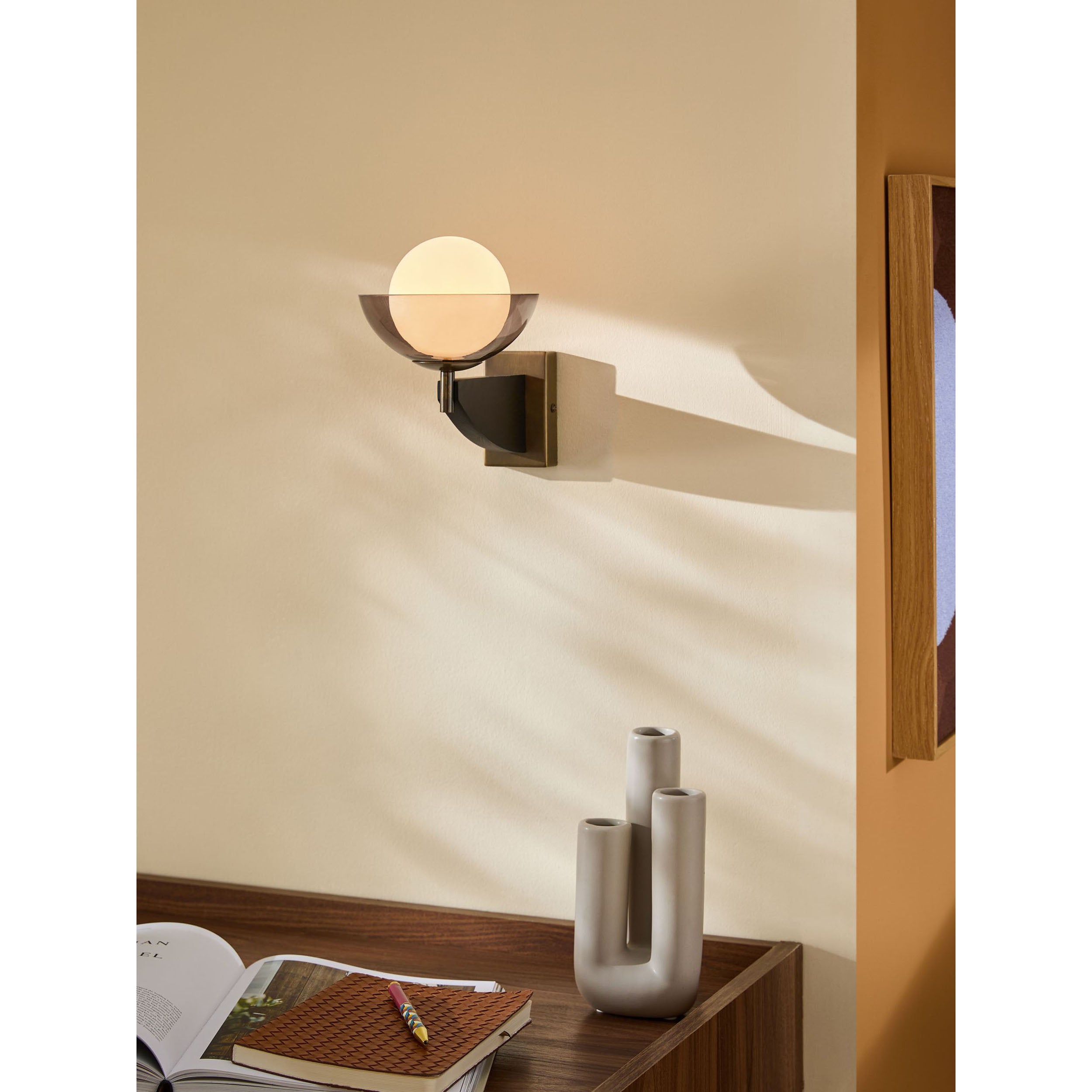 MADE.COM Layla Wall Light - Black Wood