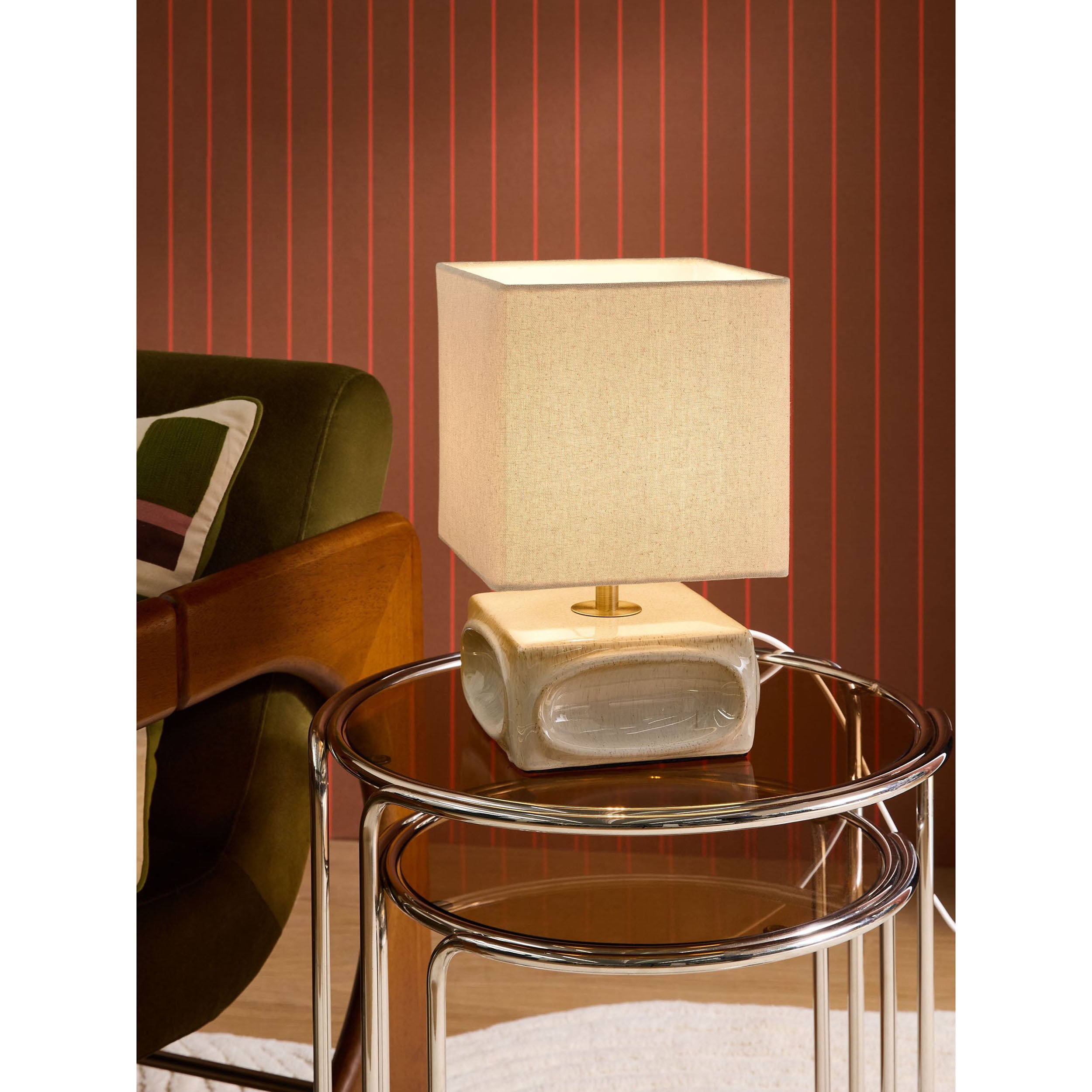 MADE.COM Nell Ceramic Table Lamp - Cream