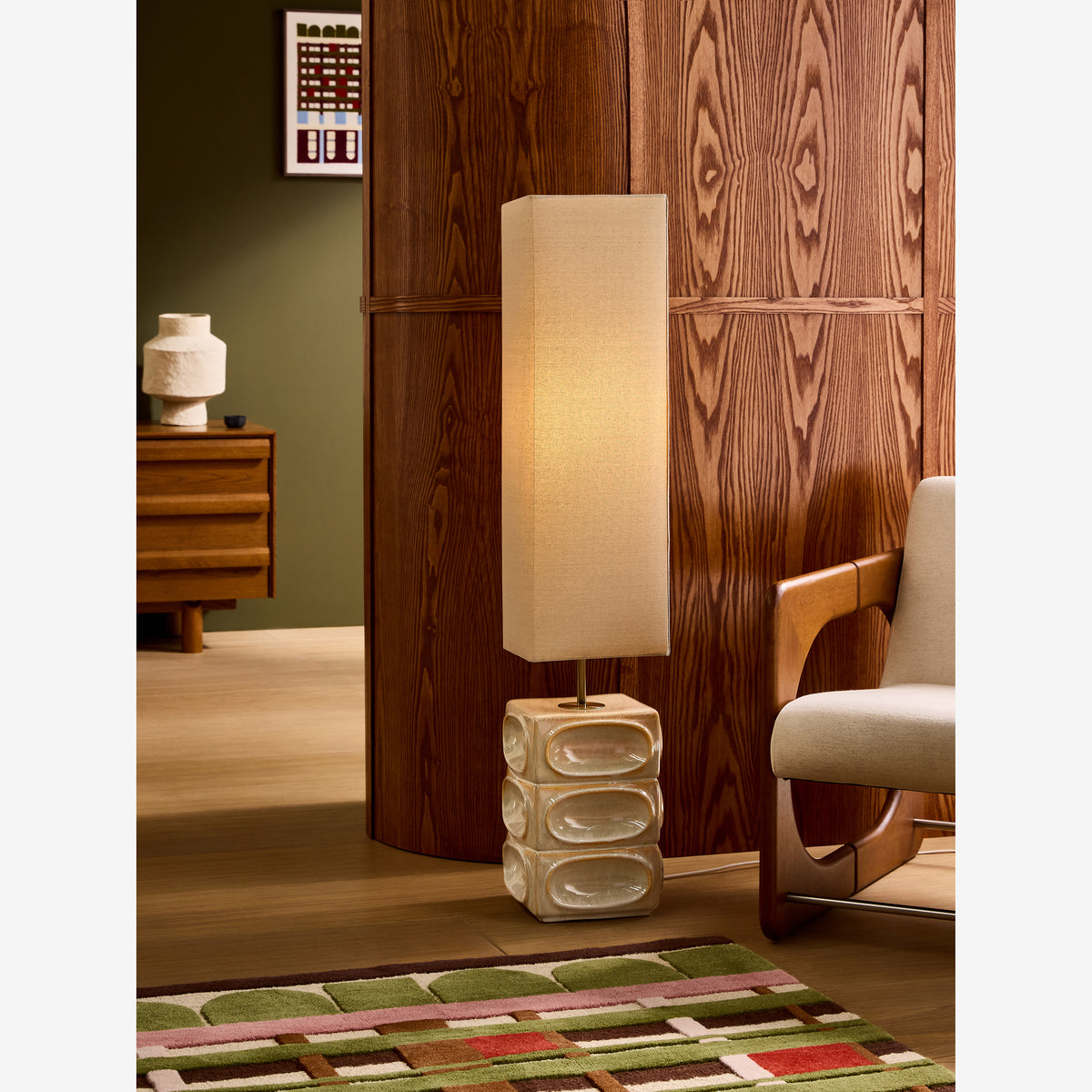 MADE.COM Nell Ceramic Floor Lamp - Cream