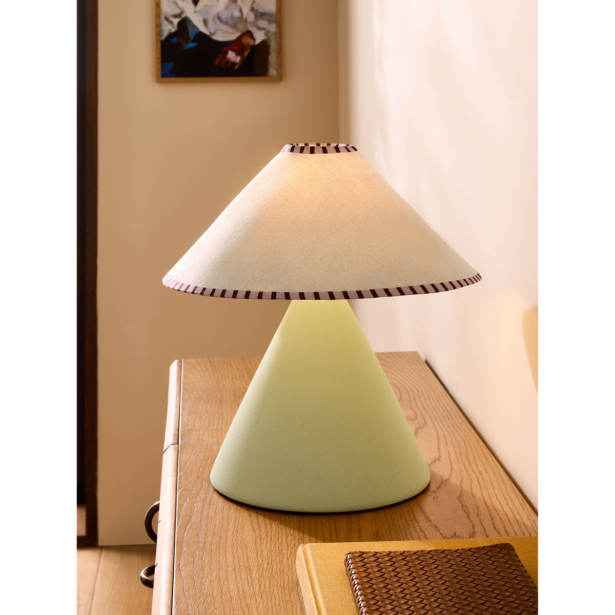 MADE.COM Marlowe Ceramic Table Lamp - Sage Green
