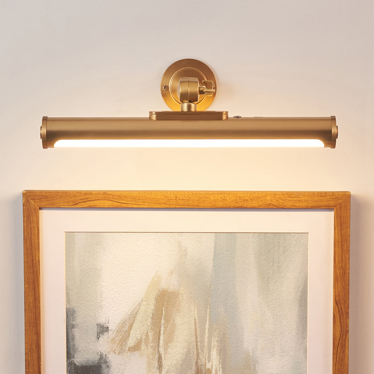 Endon Kas Rechargeable Picture Light - Warm Brass Plate & Frosted PC