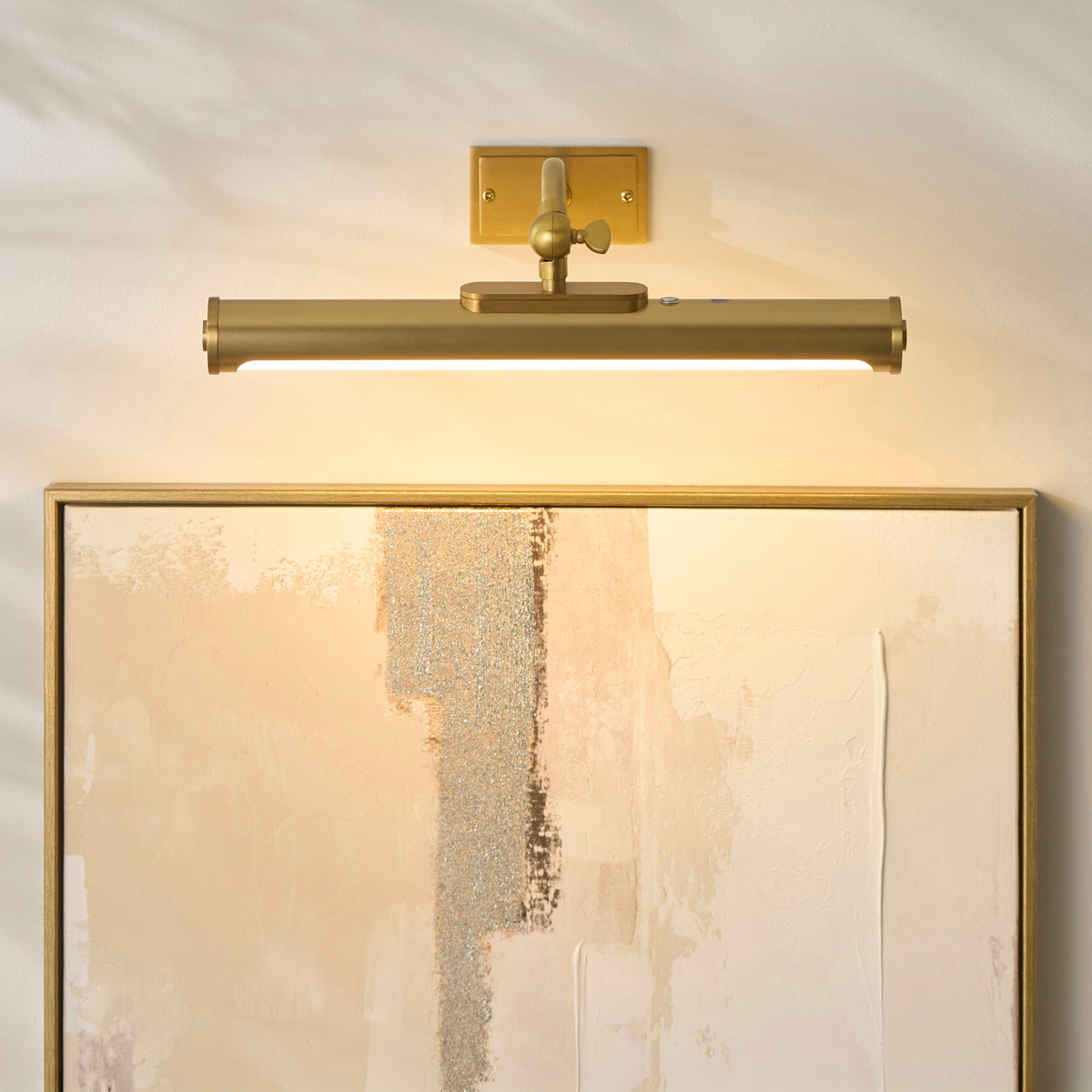 Endon Maris Rechargeable Picture Light - Warm Brass Plate & Frosted PC