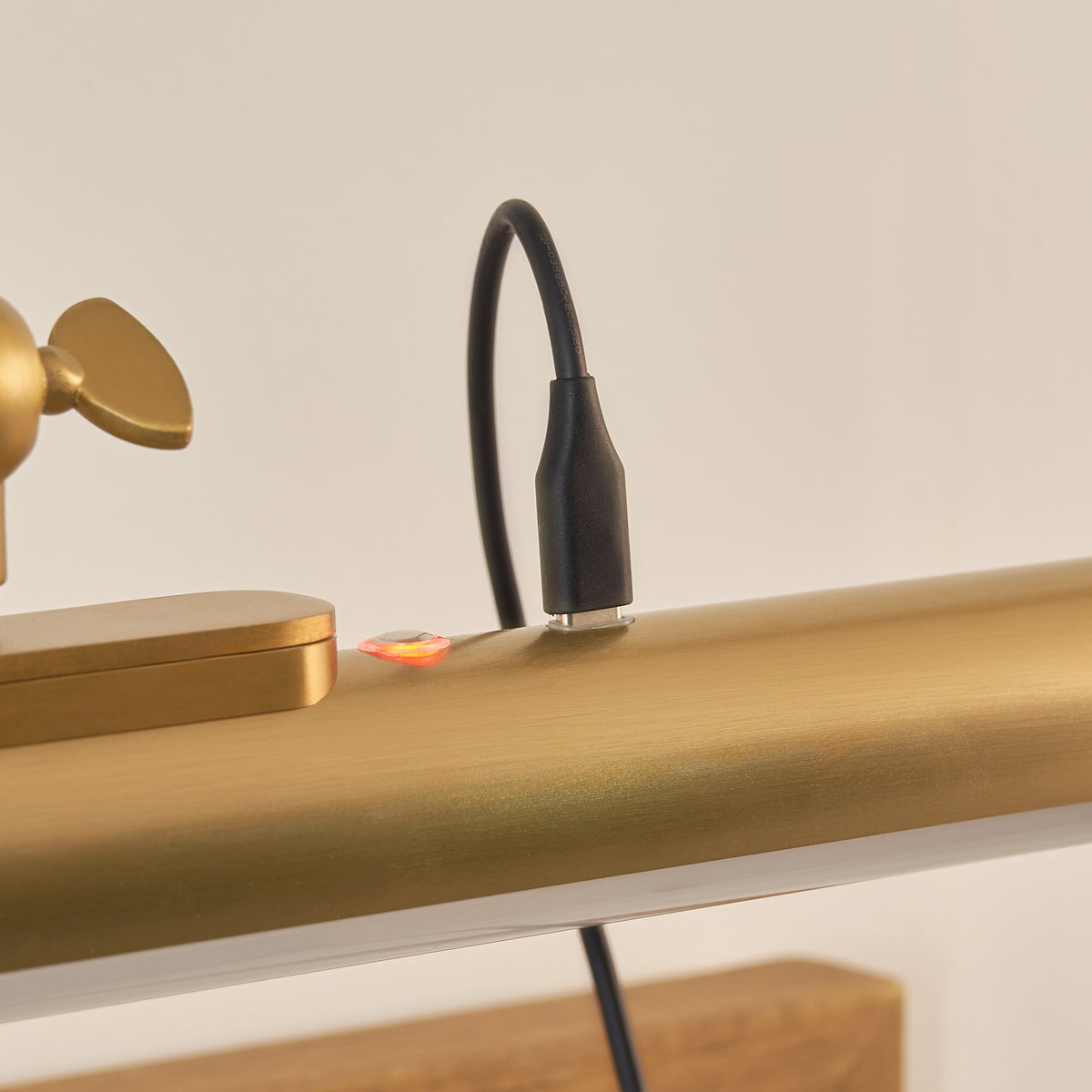 Endon Maris Rechargeable Picture Light - Warm Brass Plate & Frosted PC