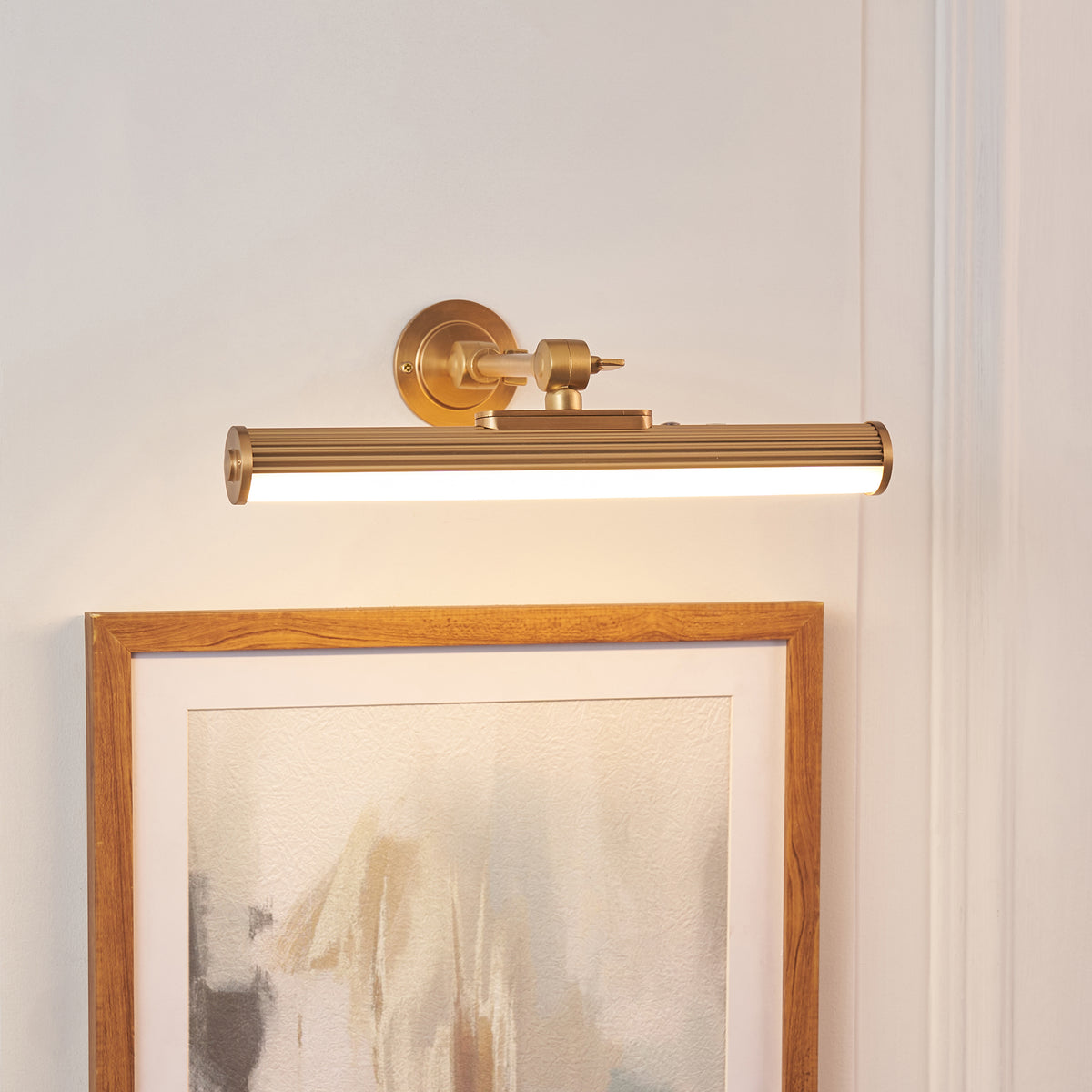 Endon Cirali Rechargeable Picture Light - Warm Brass Plate & Frosted PC