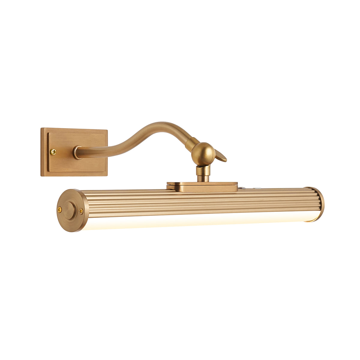 Endon Kindos Rechargeable Picture Light - Warm Brass Plate & Frosted PC