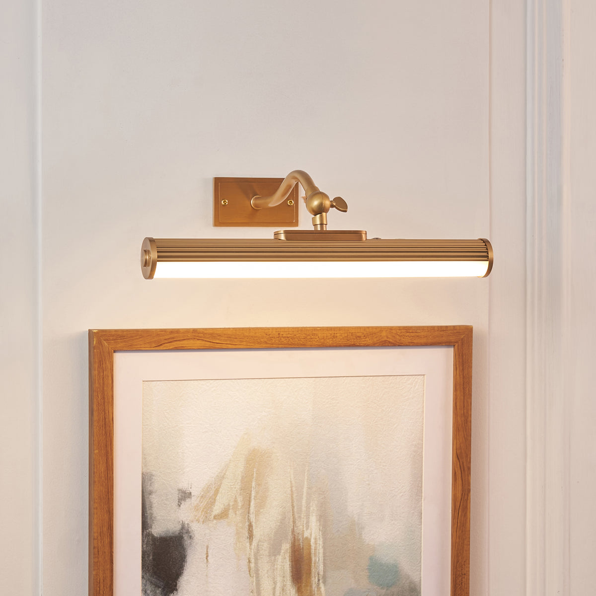 Endon Kindos Rechargeable Picture Light - Warm Brass Plate & Frosted PC