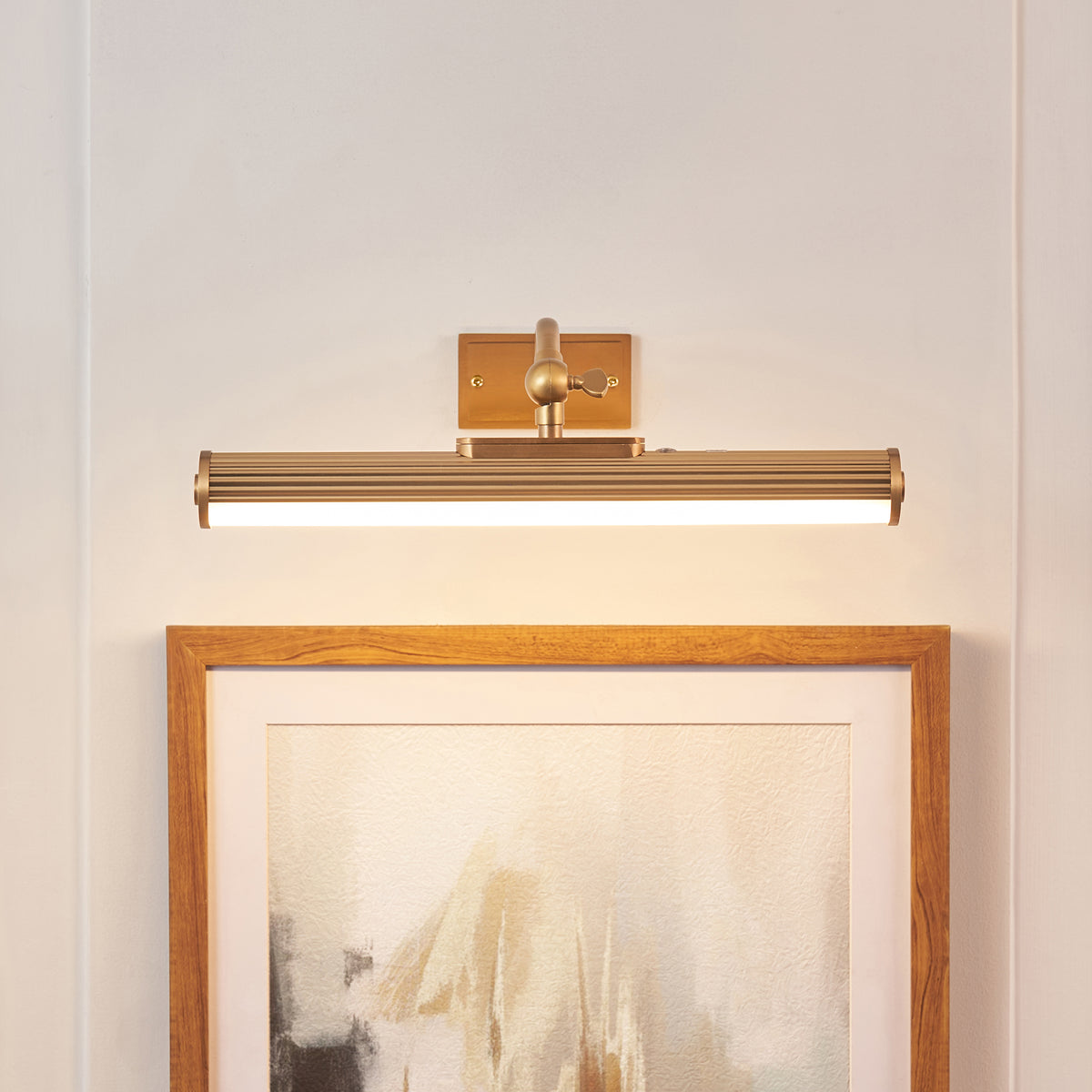 Endon Kindos Rechargeable Picture Light - Warm Brass Plate & Frosted PC